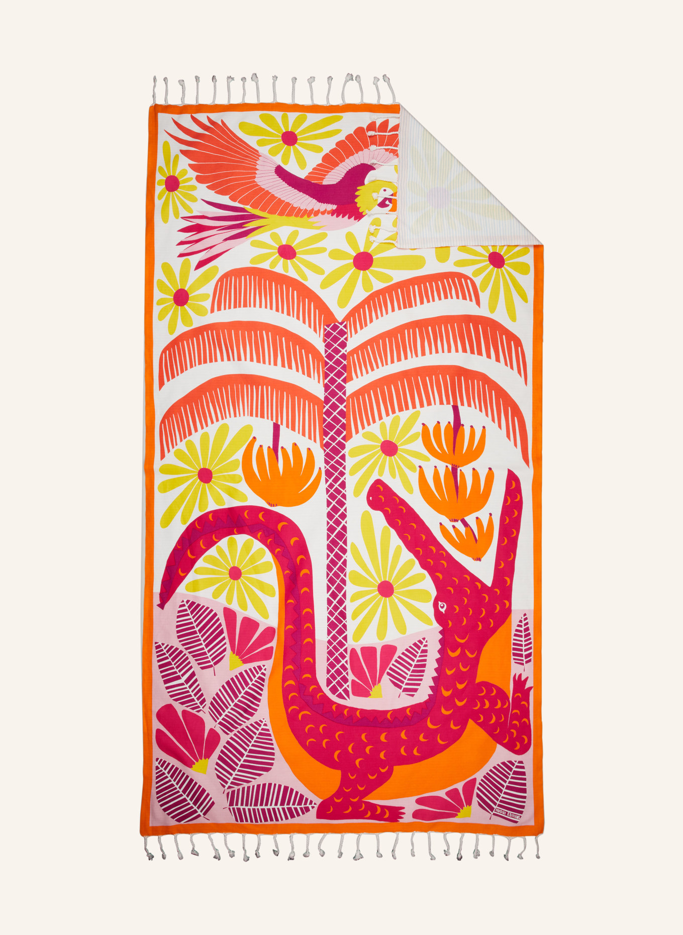 INOUI EDITIONS Beach towel FOUTA, Color: PINK/ ORANGE/ YELLOW (Image 1)