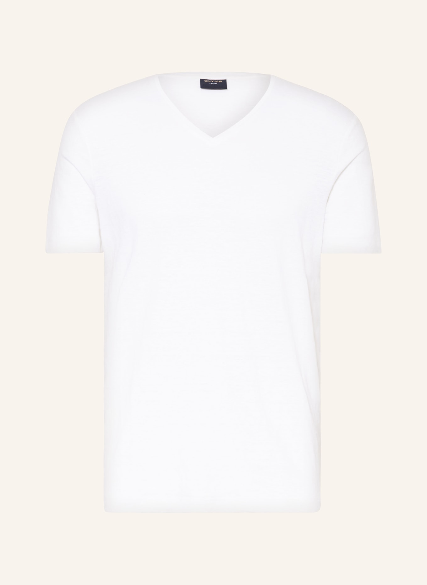 OLYMP T-shirt z lnu, Kolor: ECRU (Obrazek 1)