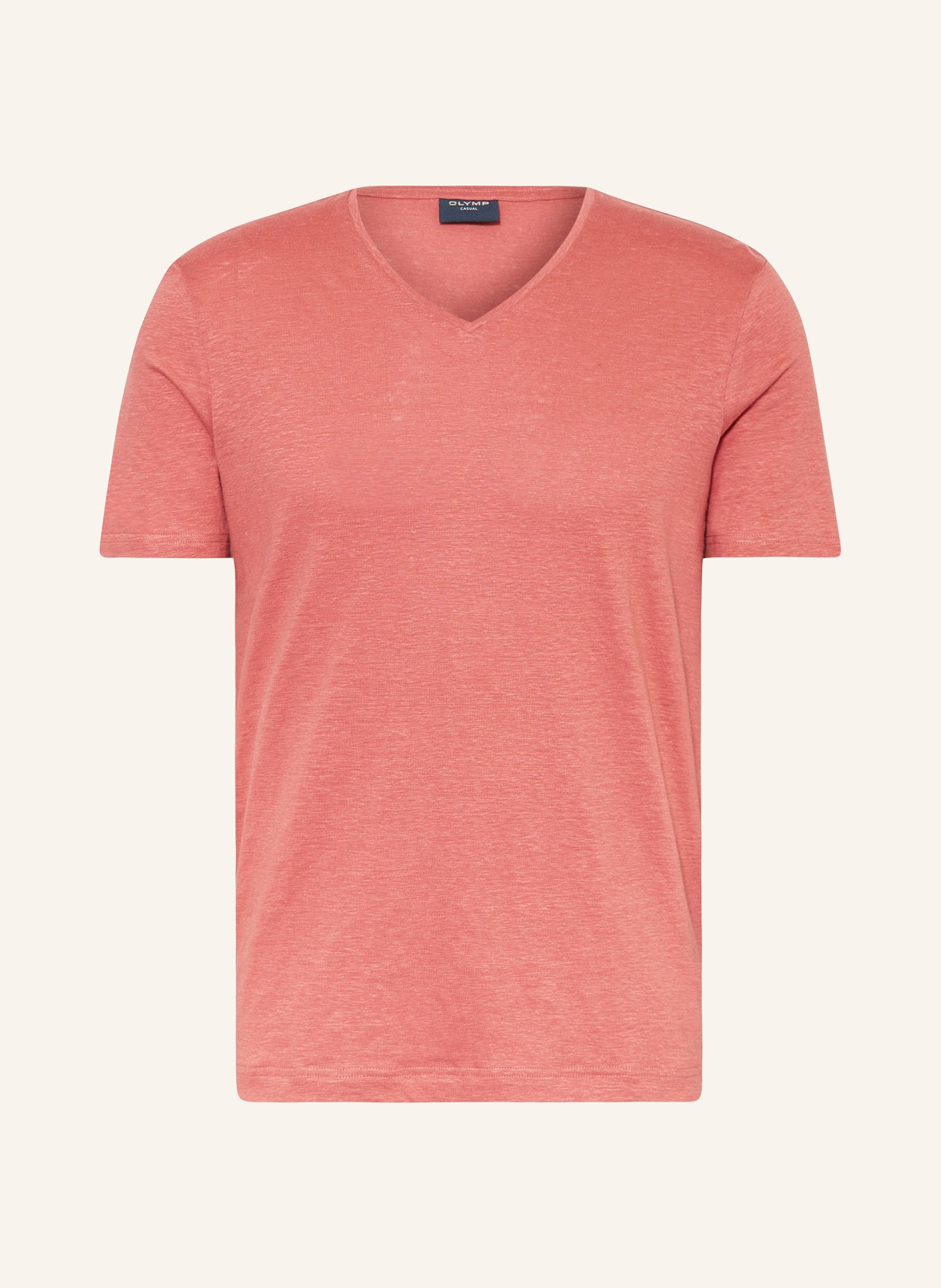 OLYMP T-Shirt aus Leinen, Farbe: HELLROT (Bild 1)