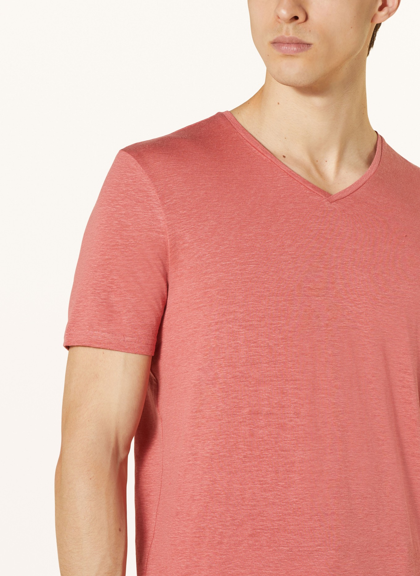 OLYMP T-Shirt aus Leinen, Farbe: HELLROT (Bild 4)