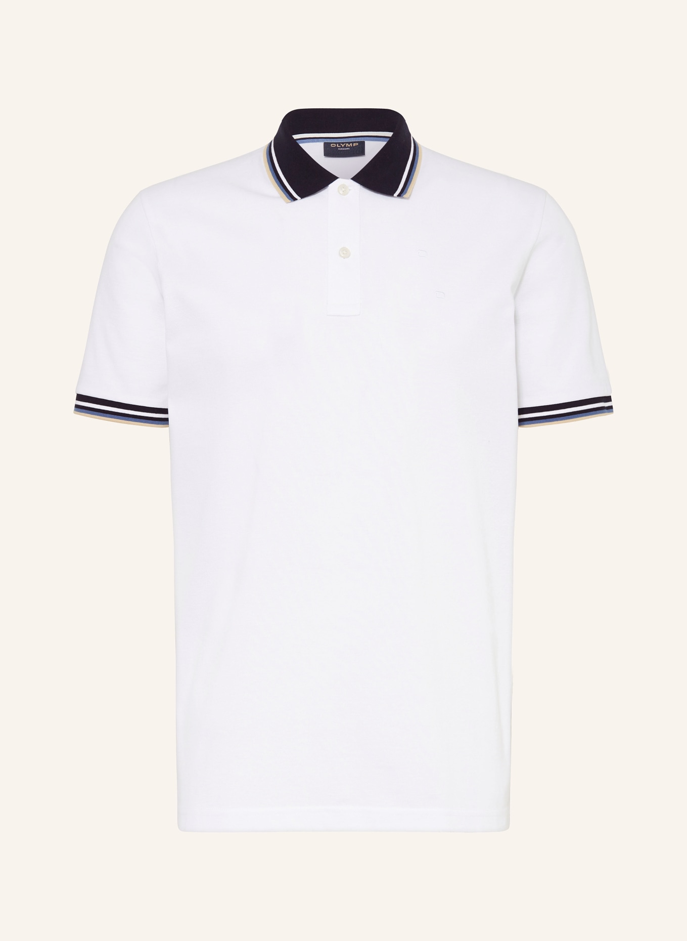 OLYMP Piqué-Poloshirt Casual Fit, Farbe: WEISS (Bild 1)