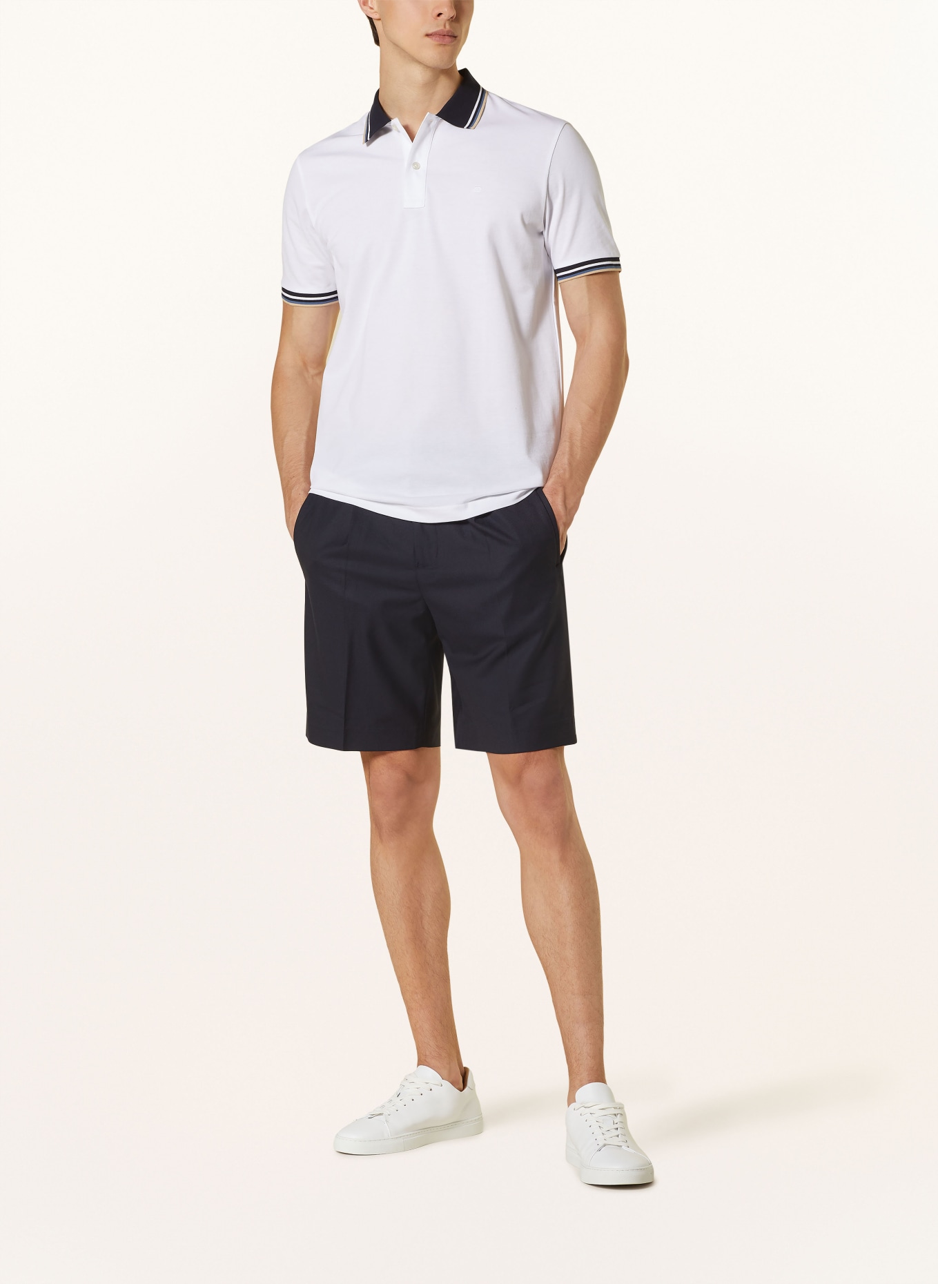 OLYMP Piqué-Poloshirt Casual Fit, Farbe: WEISS (Bild 2)