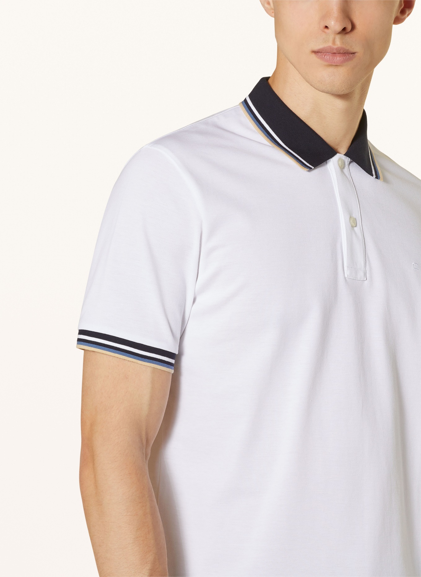 OLYMP Piqué-Poloshirt Casual Fit, Farbe: WEISS (Bild 4)