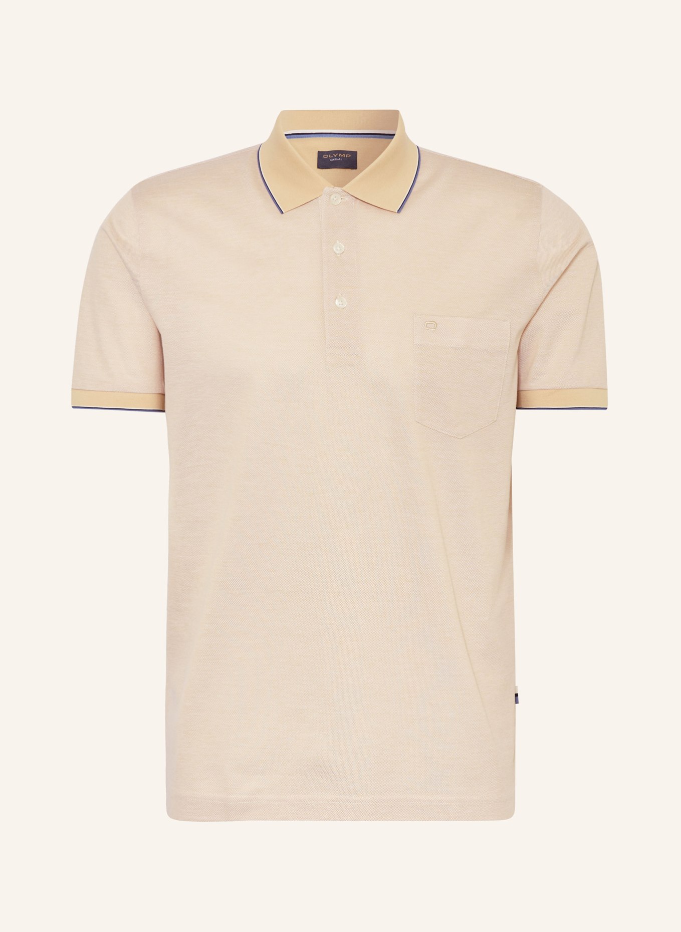 OLYMP Piqué-Poloshirt Casual Fit, Farbe: BEIGE (Bild 1)