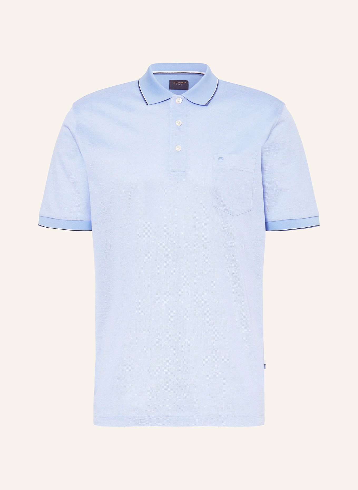 OLYMP Piqué-Poloshirt Casual Fit, Farbe: HELLBLAU (Bild 1)