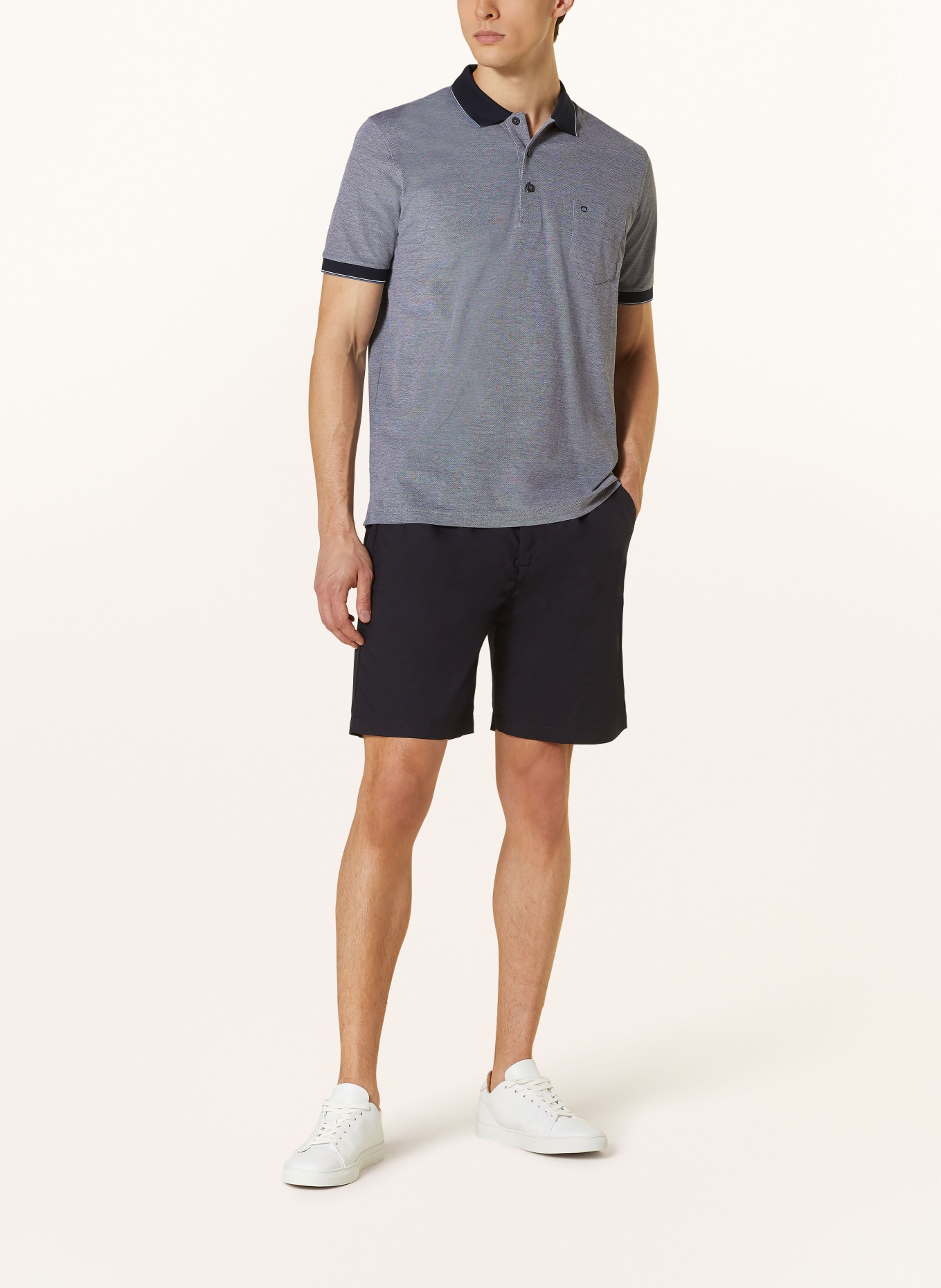 OLYMP Piqué-Poloshirt Casual Fit, Farbe: BLAUGRAU (Bild 2)