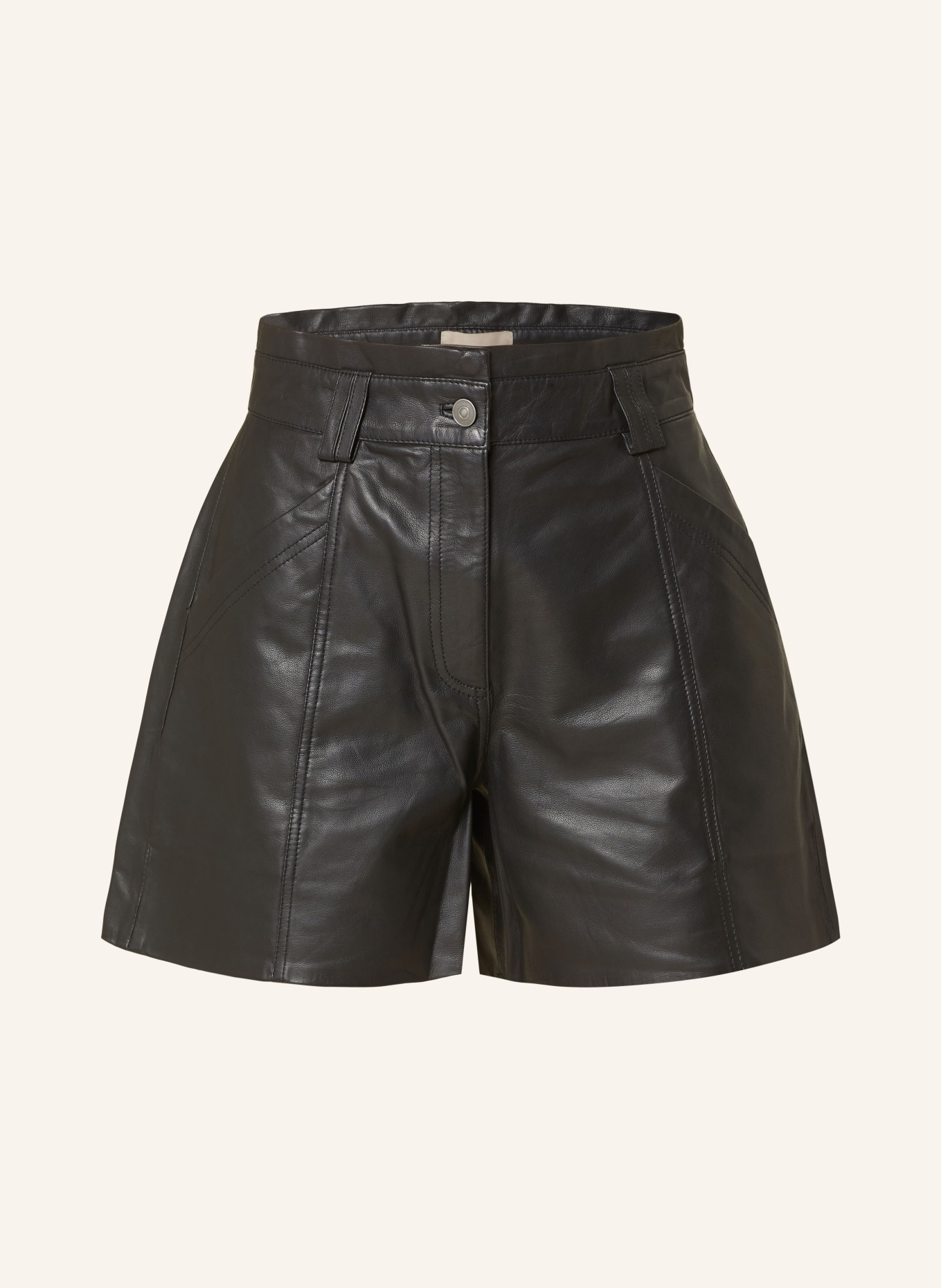 ROUGE VILA Leather shorts, Color: BLACK (Image 1)