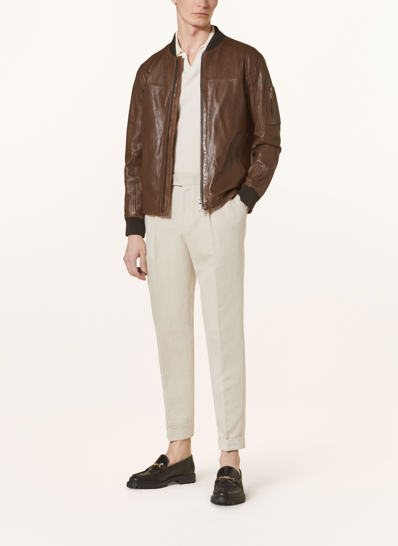 STRELLSON Leather jacket, Color: DARK BROWN (Image 2)