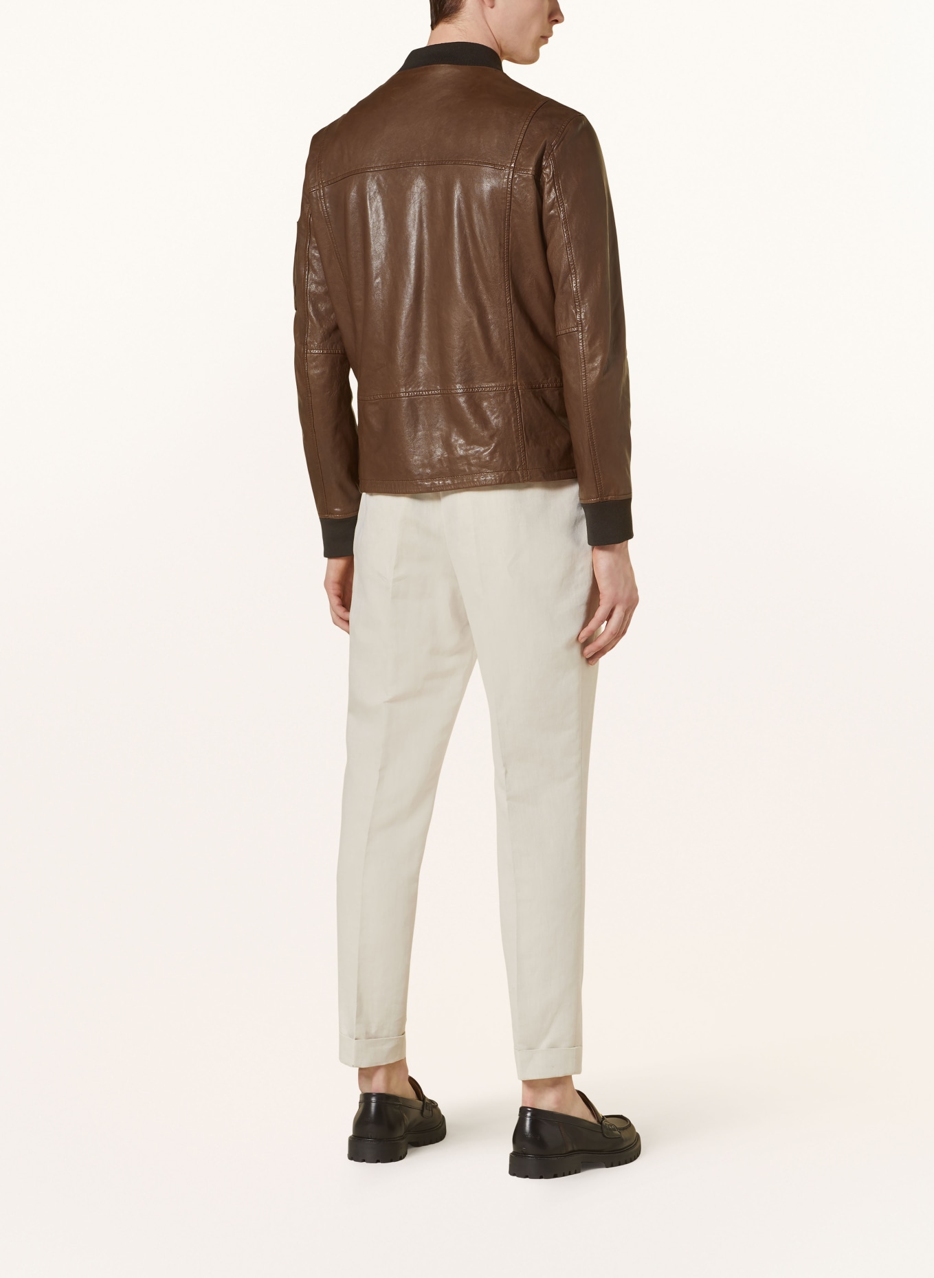STRELLSON Leather jacket, Color: DARK BROWN (Image 3)