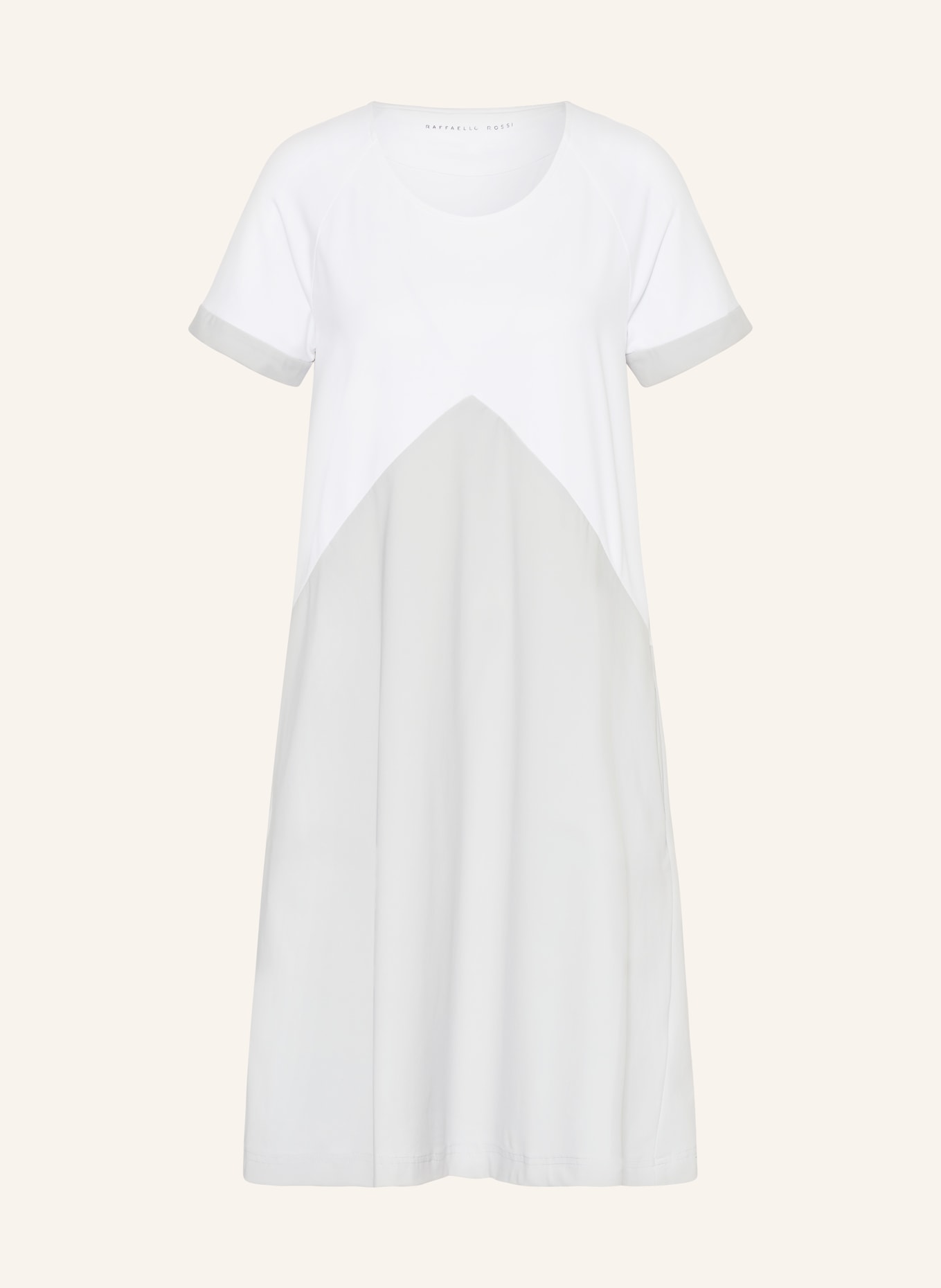 RAFFAELLO ROSSI Kleid GOBINA im Materialmix, Farbe: WEISS/ HELLGRAU (Bild 1)