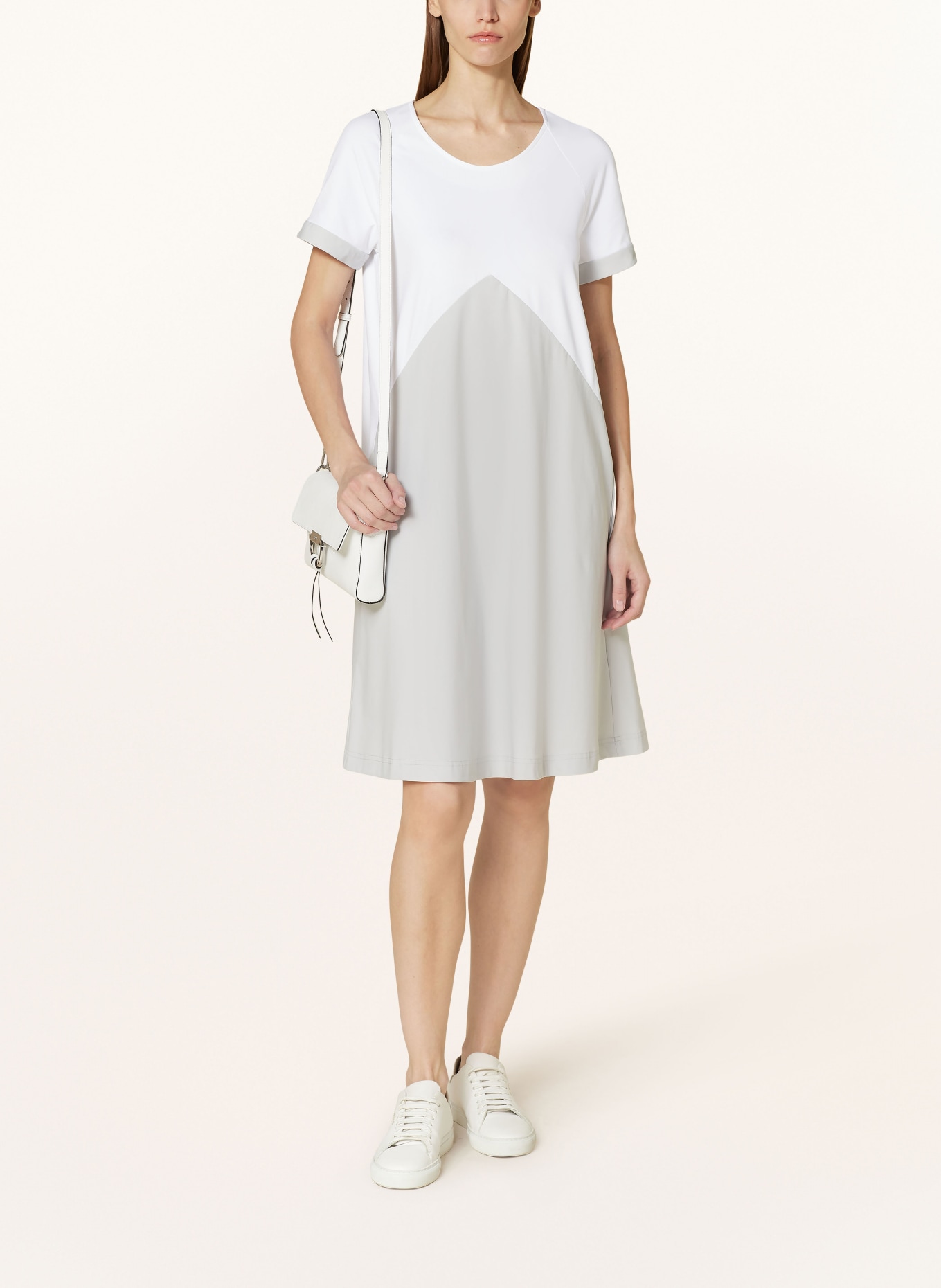RAFFAELLO ROSSI Dress GOBINA in mixed materials, Color: WHITE/ LIGHT GRAY (Image 2)
