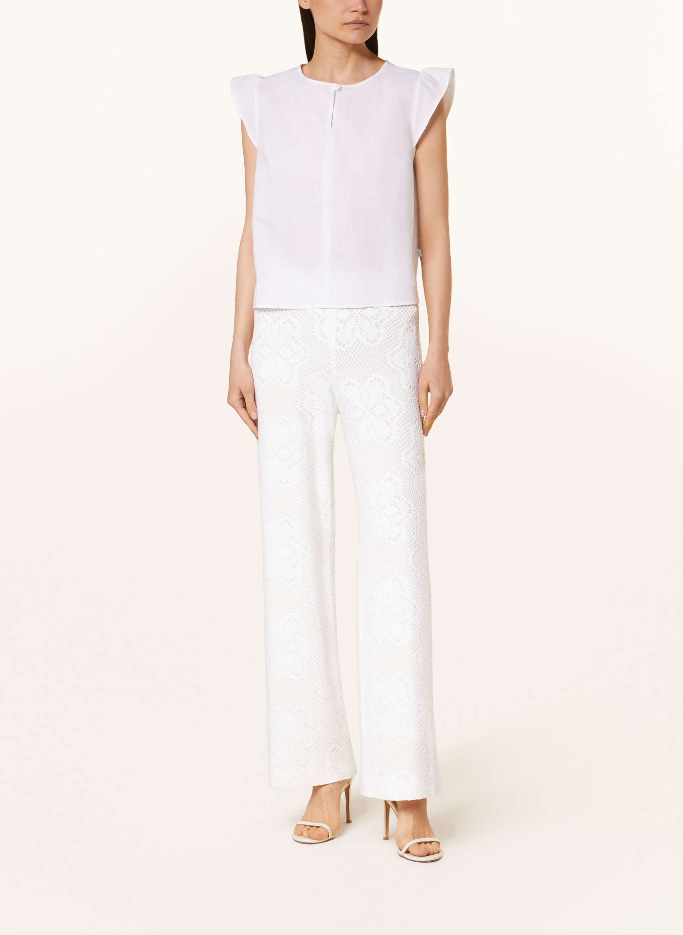 RAFFAELLO ROSSI Wide leg trousers ELAINE, Color: WHITE (Image 2)
