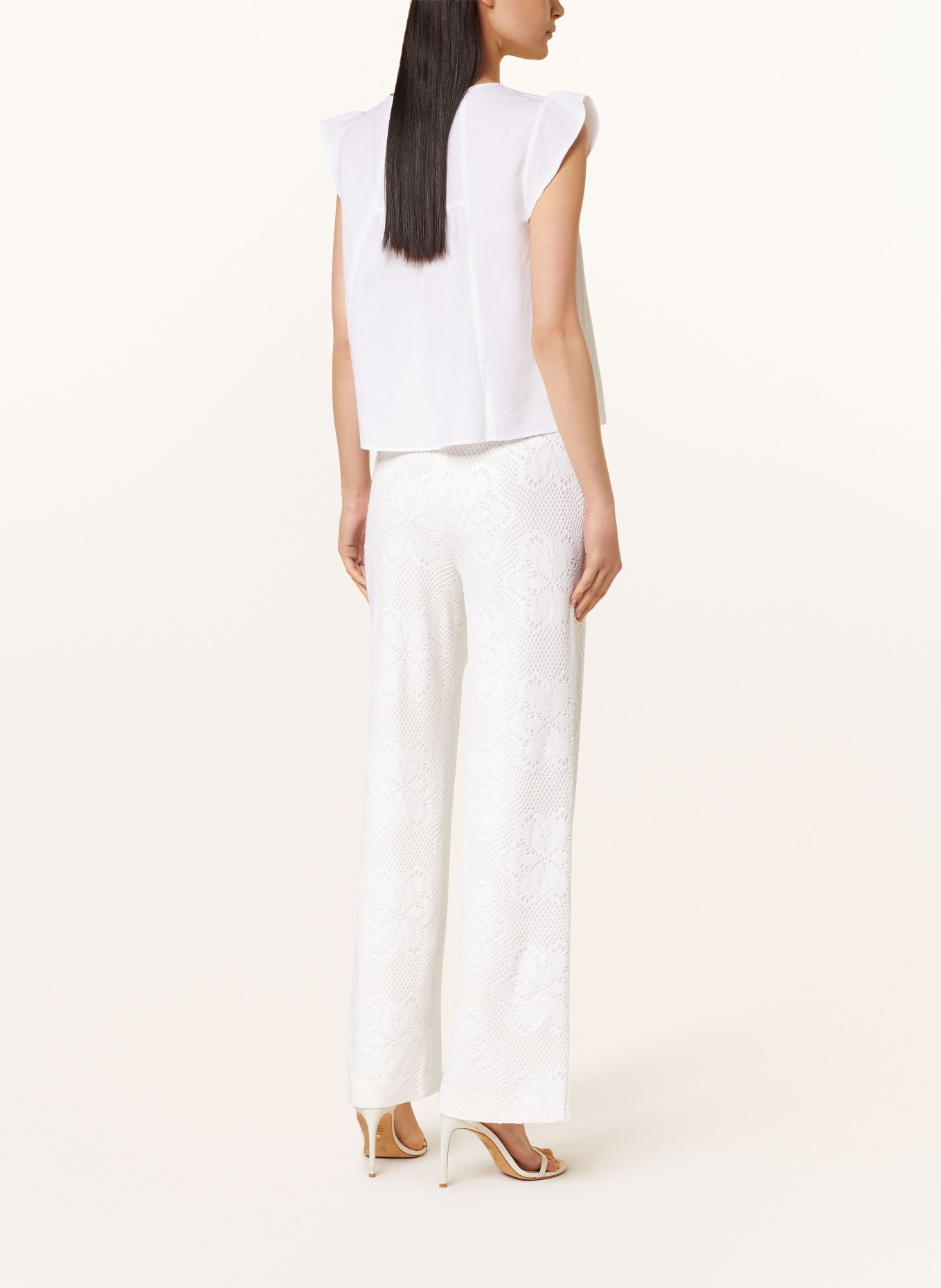 RAFFAELLO ROSSI Wide leg trousers ELAINE, Color: WHITE (Image 3)