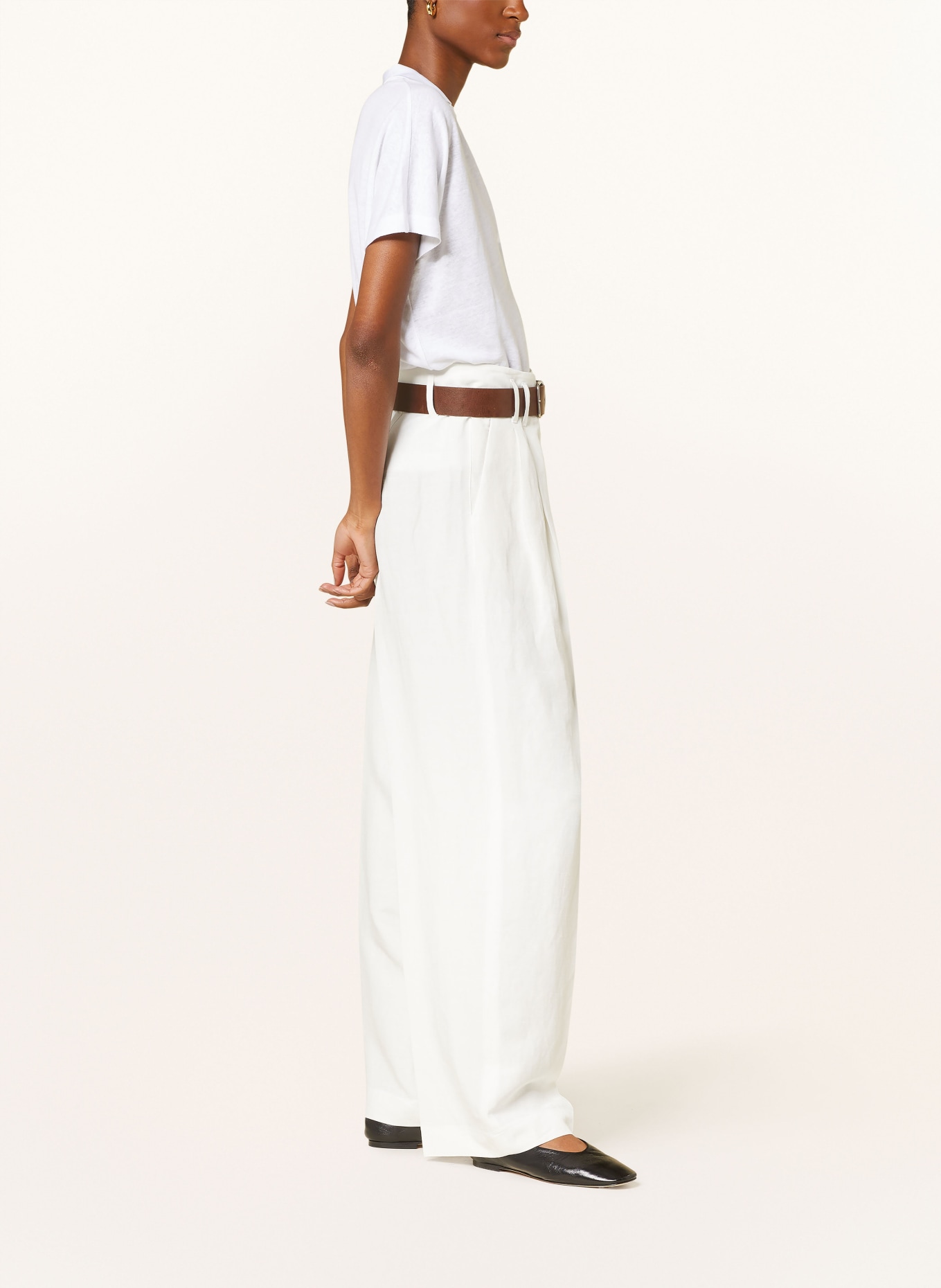 RAFFAELLO ROSSI Spodnie MAYLA z lnem, Kolor: KREMOWY (Obrazek 4)