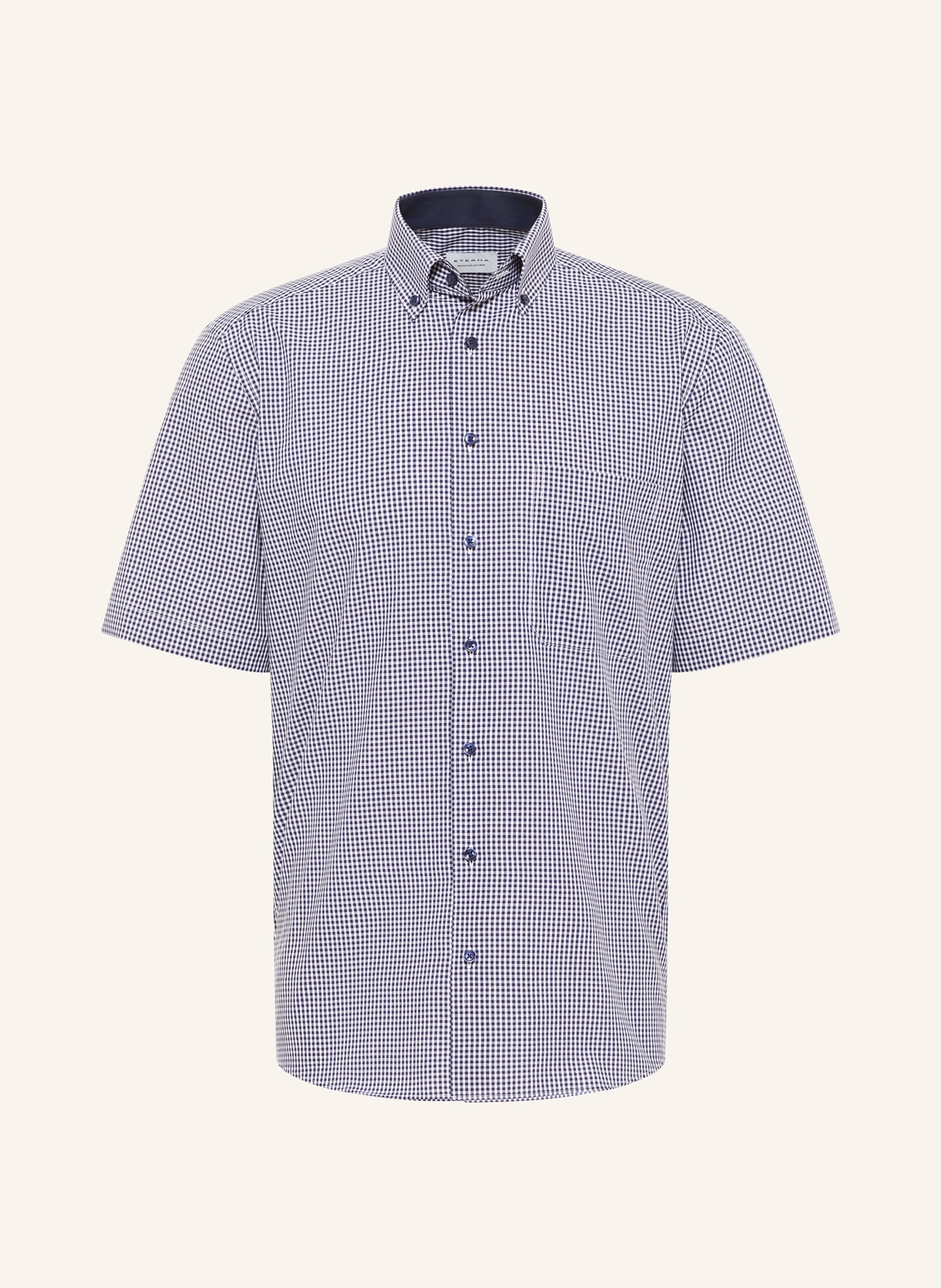 ETERNA Short sleeve shirt comfort fit, Color: DARK BLUE/ WHITE (Image 1)