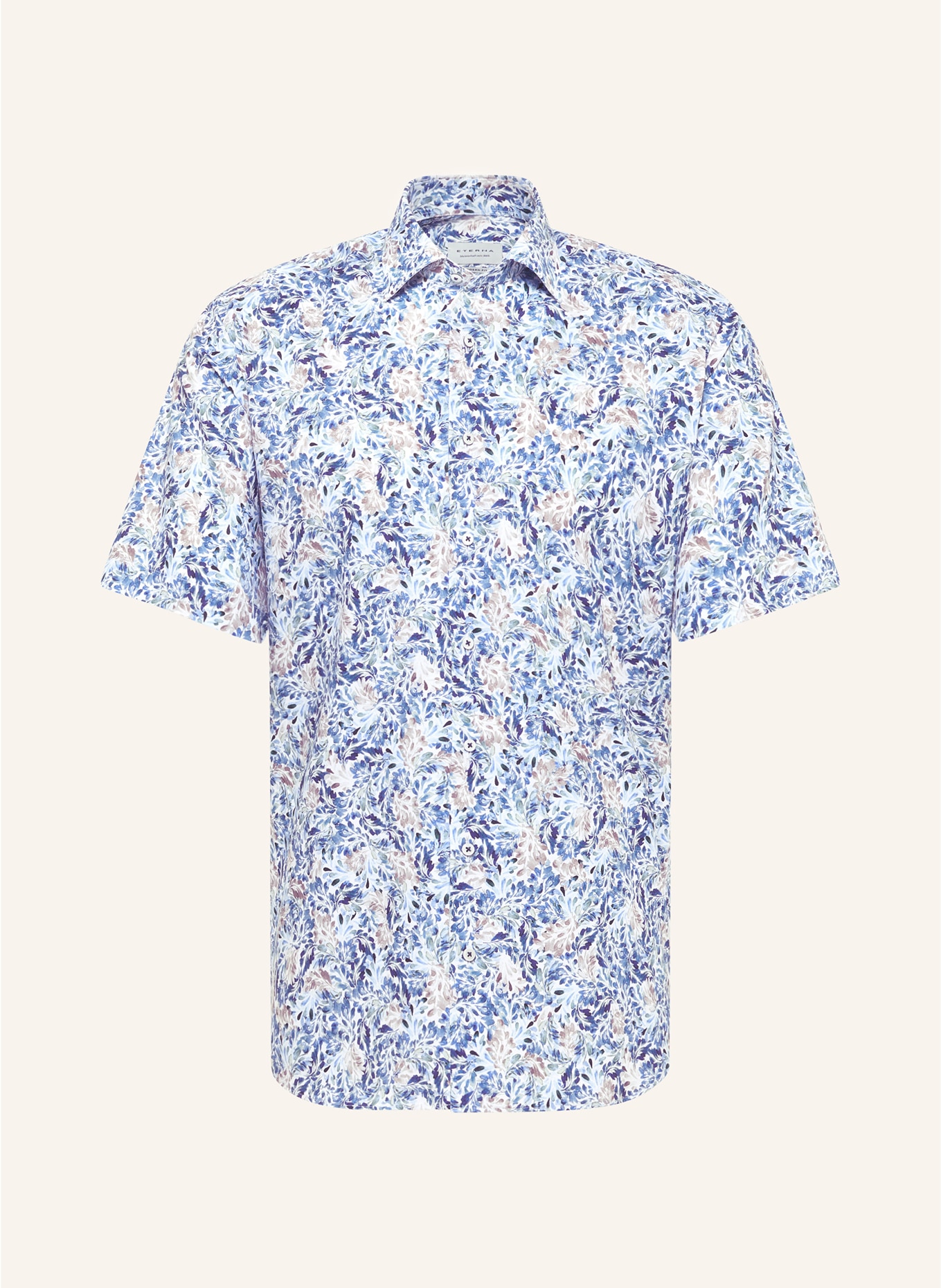 ETERNA Short sleeve shirt modern fit, Color: DARK BLUE/ TAUPE/ WHITE (Image 1)