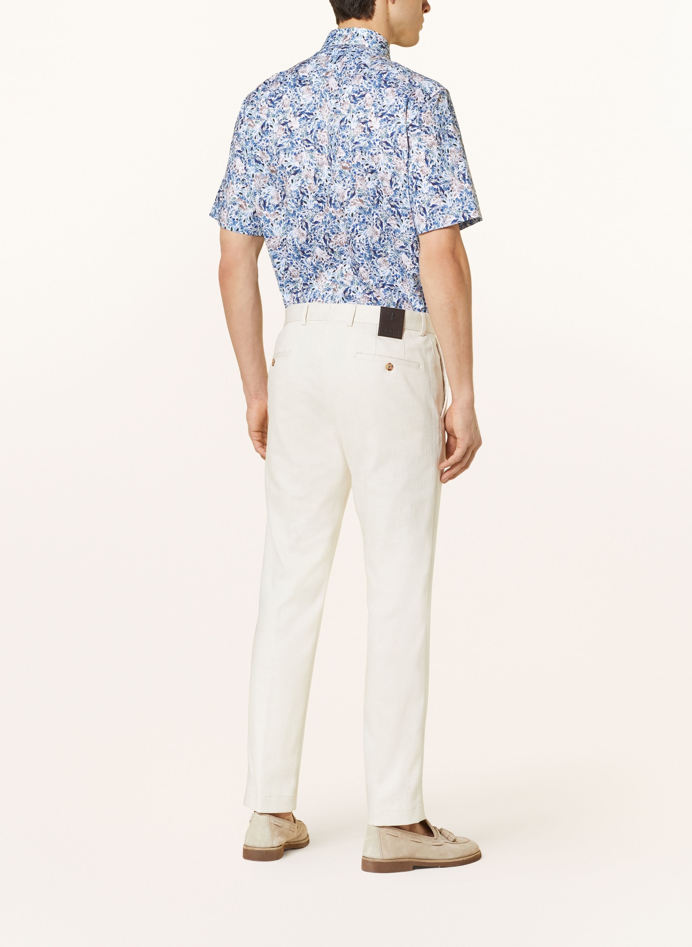 ETERNA Short sleeve shirt modern fit, Color: DARK BLUE/ TAUPE/ WHITE (Image 3)