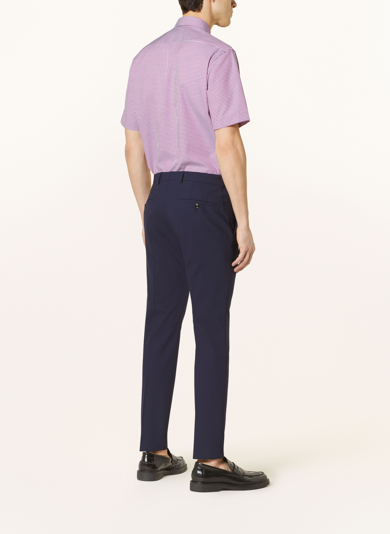 ETERNA Short sleeve shirt modern fit, Color: PINK/ DARK BLUE/ WHITE (Image 3)