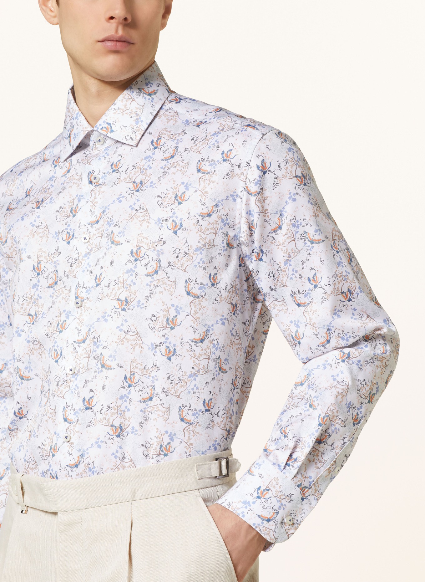 ETERNA 1863 Shirt modern fit, Color: WHITE/ LIGHT BLUE/ LIGHT BROWN (Image 4)