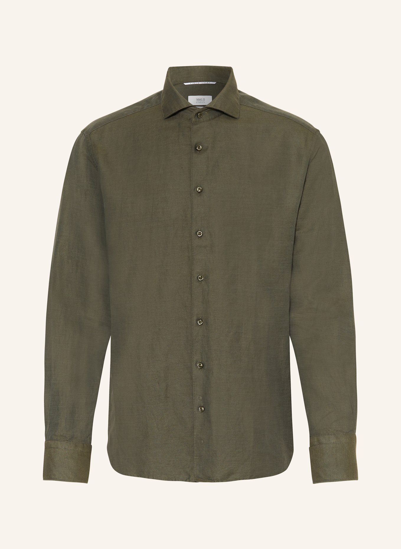 ETERNA 1863 Shirt modern fit with linen, Color: DARK GREEN (Image 1)