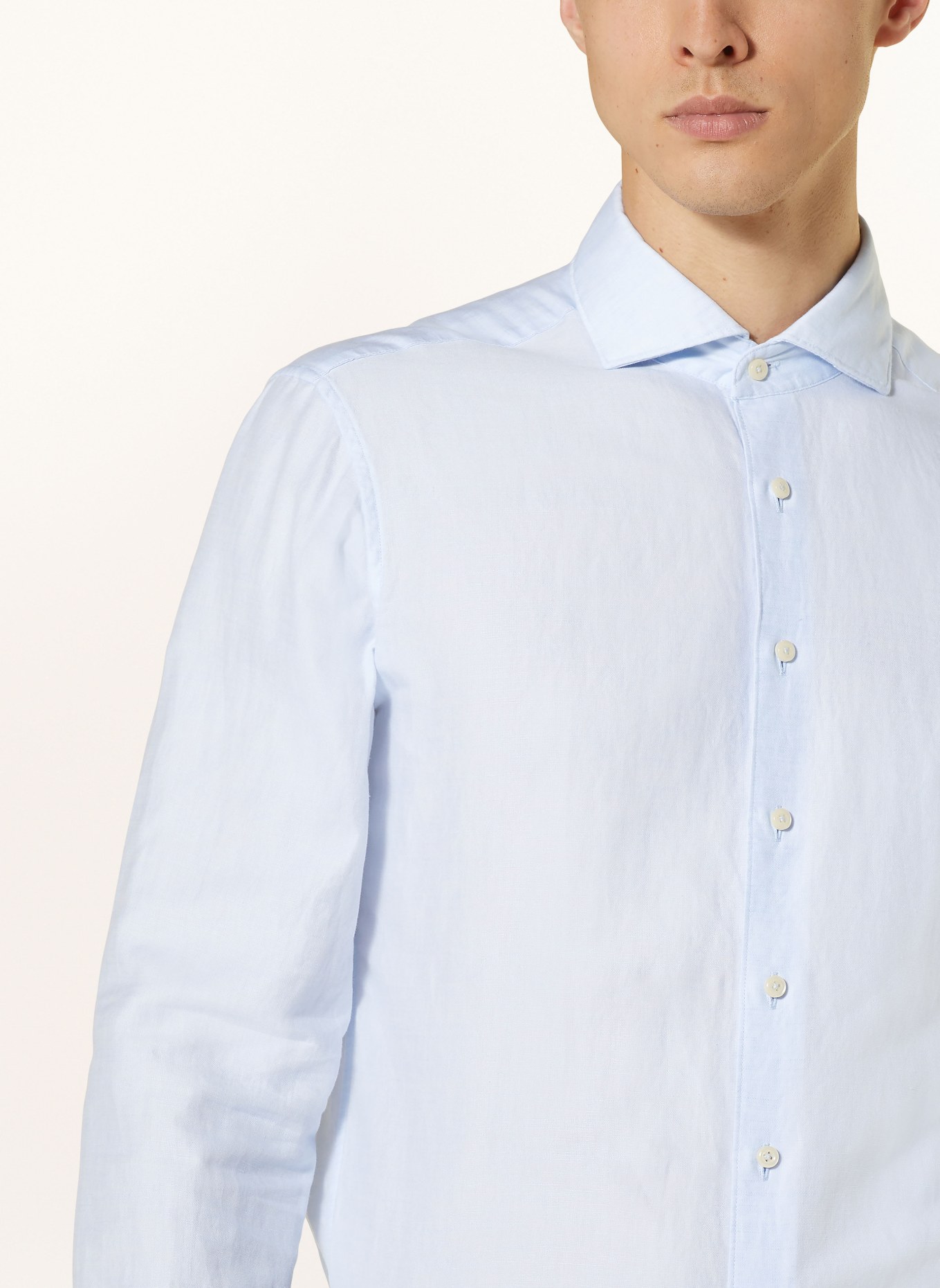 ETERNA 1863 Shirt slim fit with linen, Color: LIGHT BLUE (Image 4)