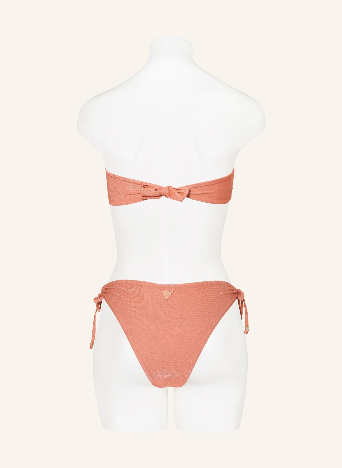 GUESS Bandeau bikini top with glitter thread, Color: SALMON (Image 3)