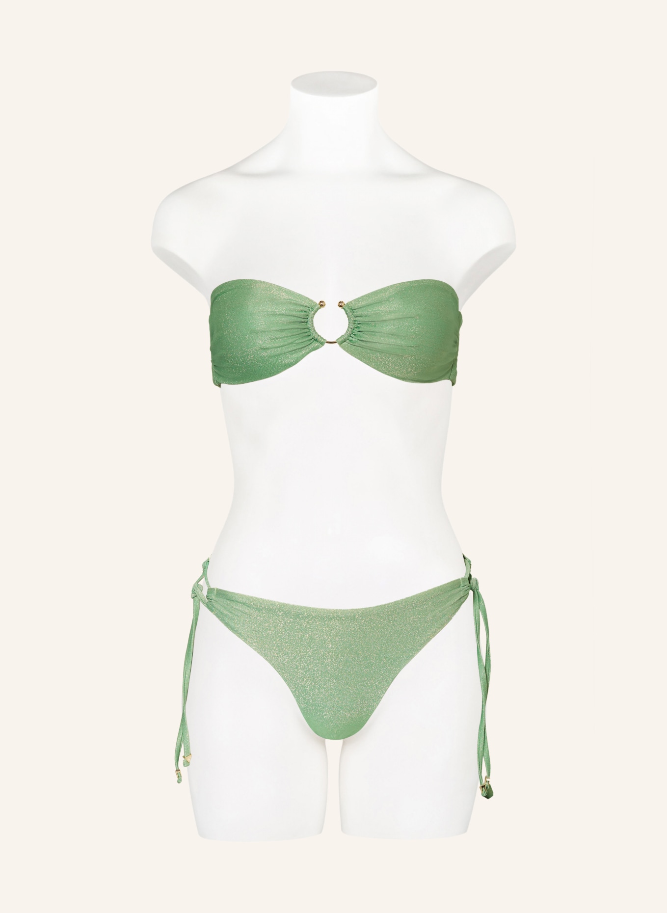GUESS Bandeau-Bikini-Top mit Glitzergarn, Farbe: HELLGRÜN (Bild 2)
