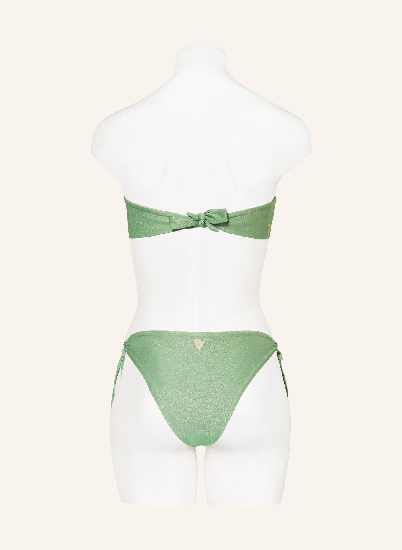 GUESS Bandeau-Bikini-Top mit Glitzergarn, Farbe: HELLGRÜN (Bild 3)