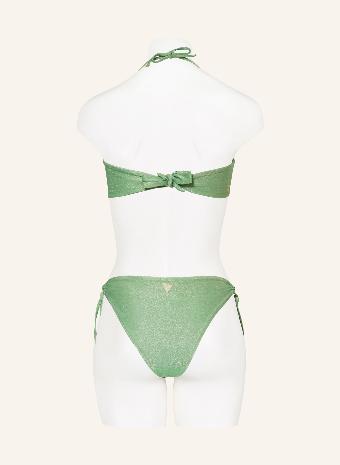 GUESS Bandeau-Bikini-Top mit Glitzergarn, Farbe: HELLGRÜN (Bild 5)