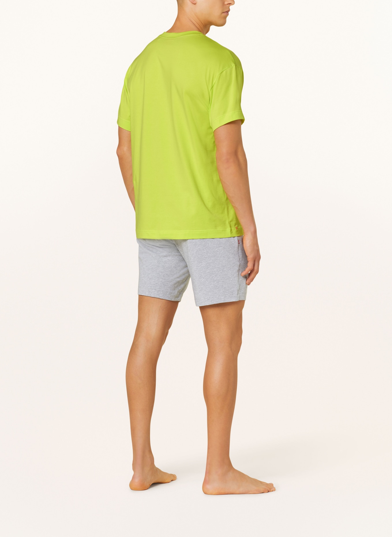 HUGO Pajama shorts LINKED, Color: GRAY/ NEON GREEN/ YELLOW (Image 3)