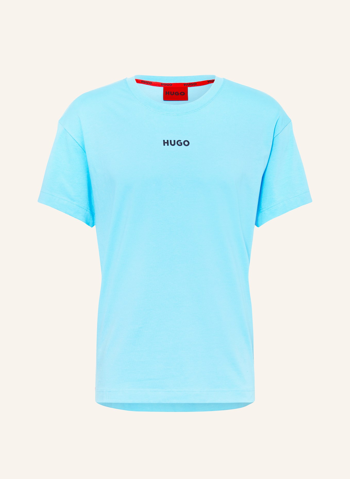 HUGO Pyžamové tričko LINKED, Barva: NEONOVĚ MODRÁ (Obrázek 1)