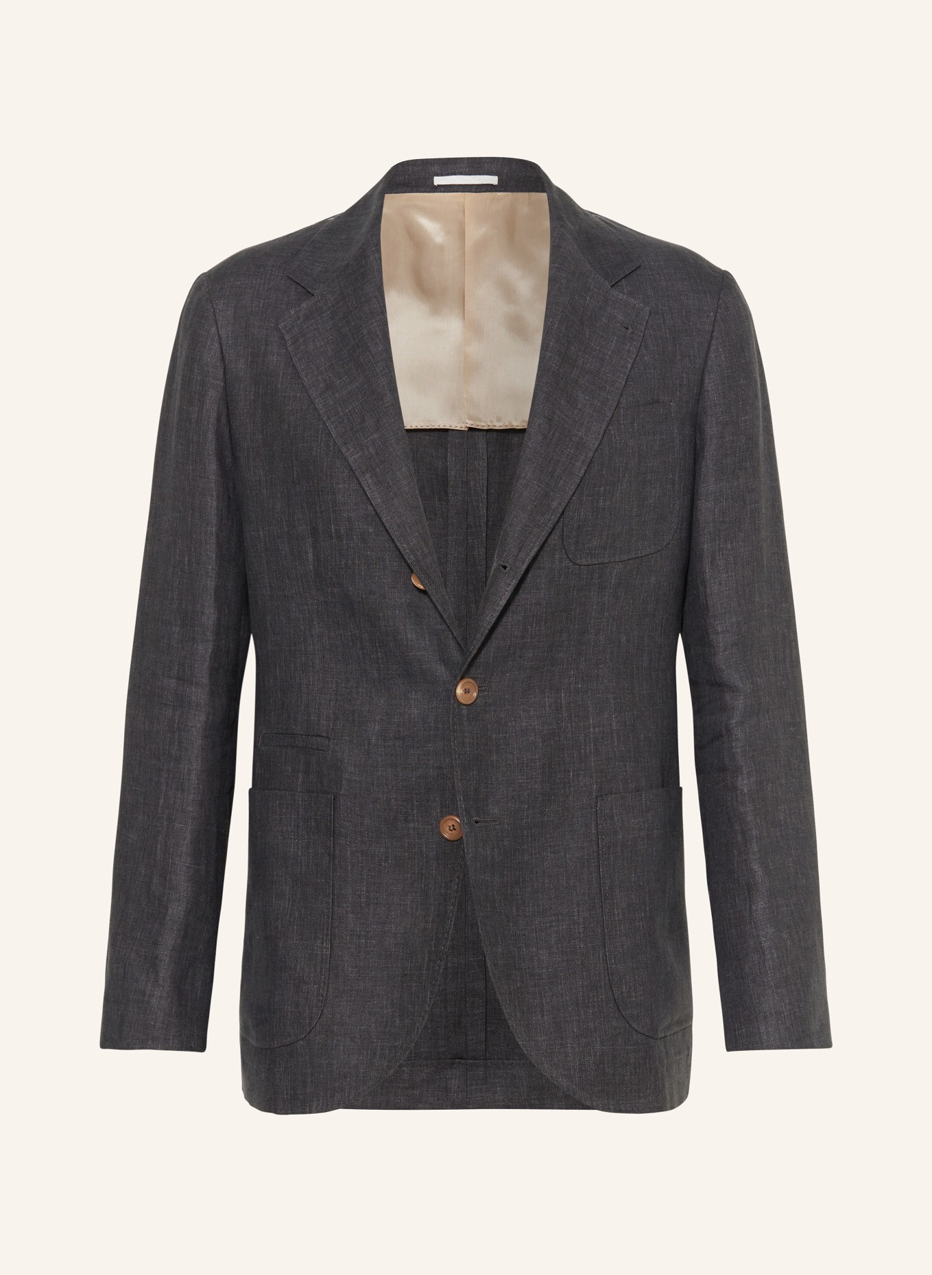 BRUNELLO CUCINELLI Linen blazer slim fit, Color: DARK GRAY (Image 1)