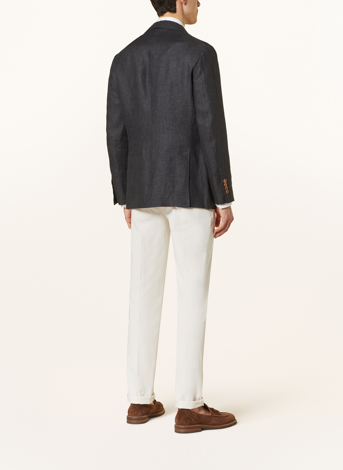 BRUNELLO CUCINELLI Linen blazer slim fit, Color: DARK GRAY (Image 3)