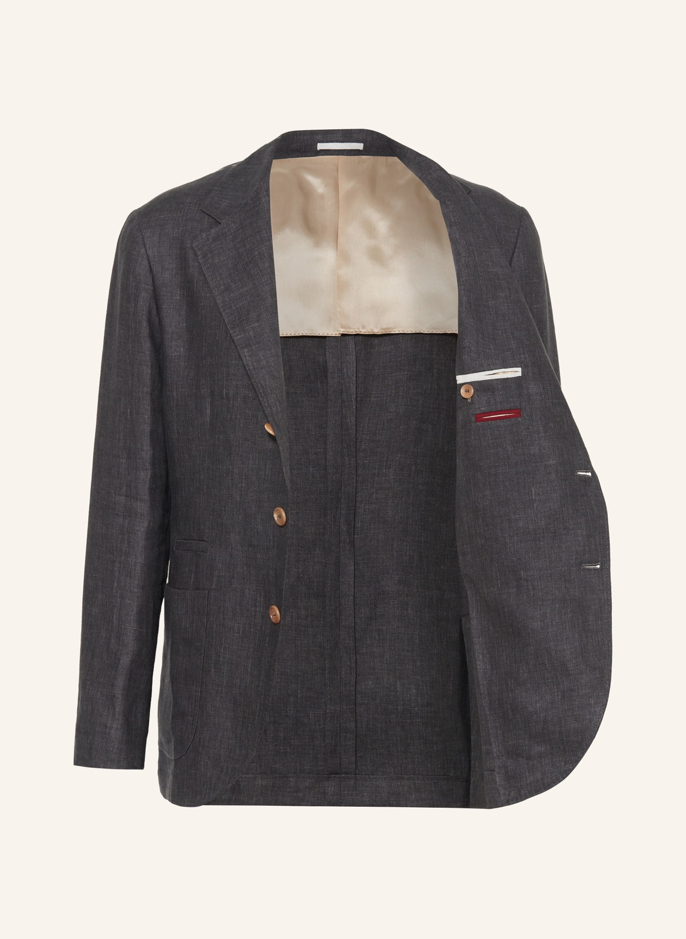 BRUNELLO CUCINELLI Linen blazer slim fit, Color: DARK GRAY (Image 4)