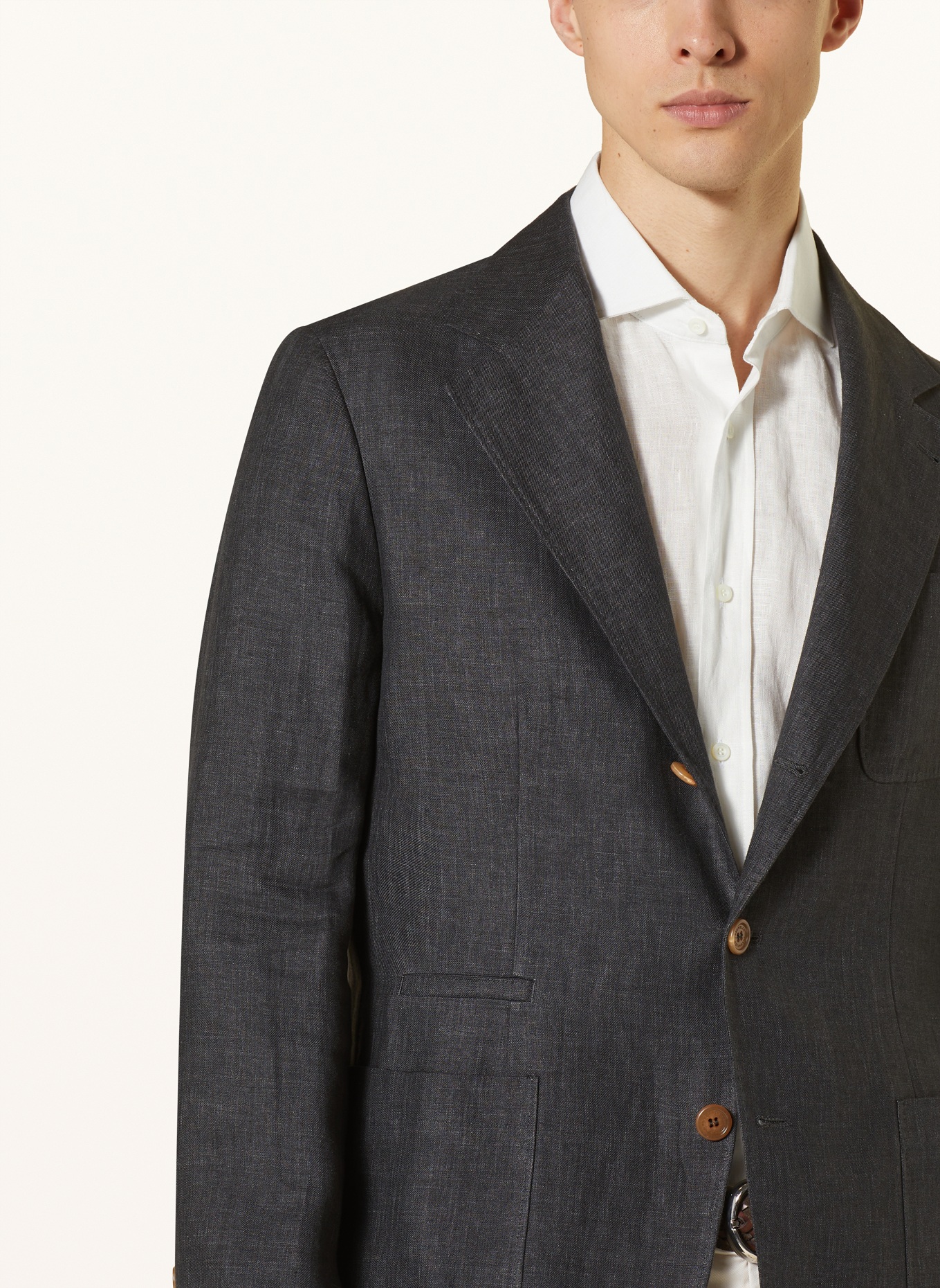BRUNELLO CUCINELLI Linen blazer slim fit, Color: DARK GRAY (Image 5)