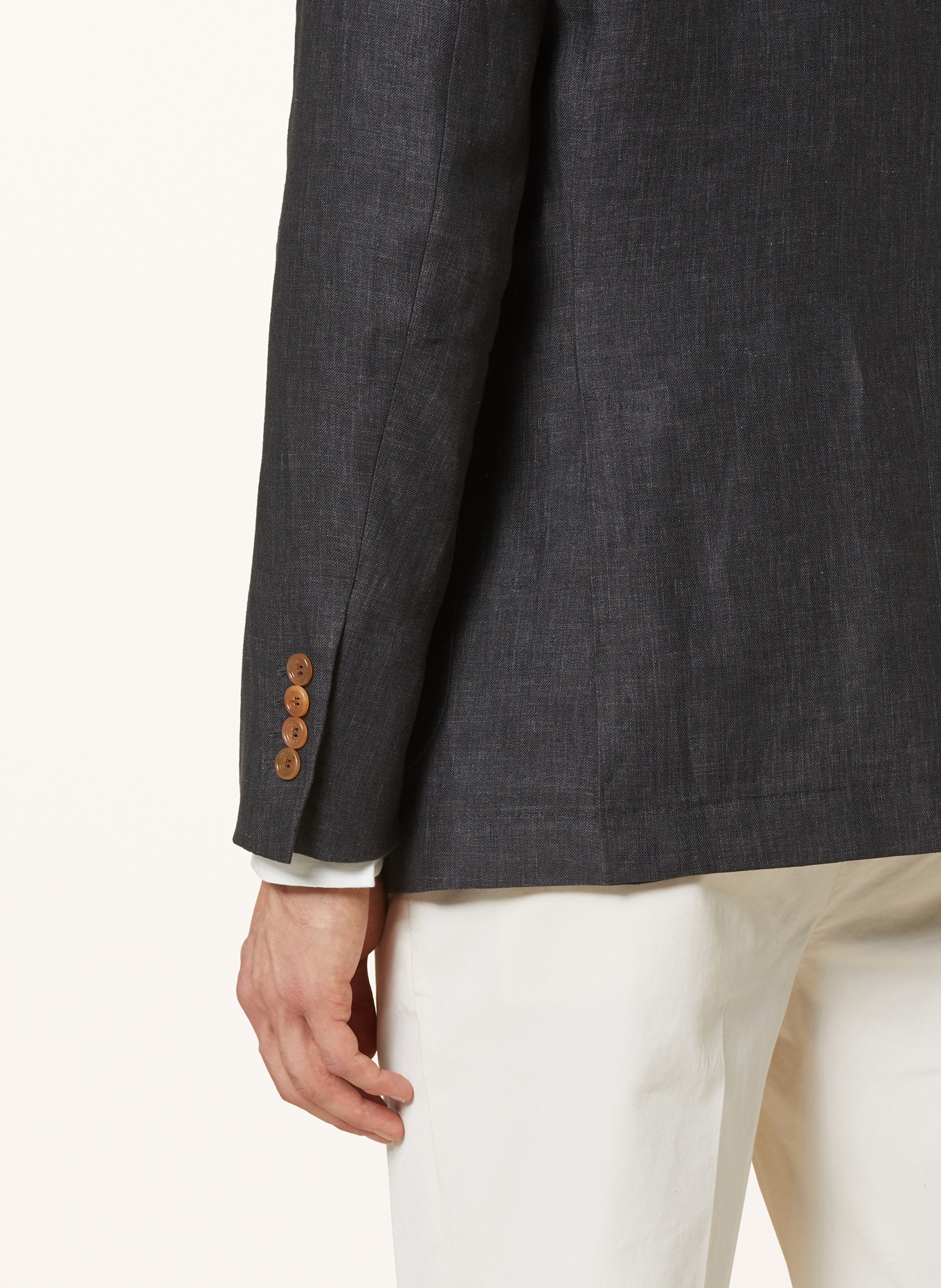 BRUNELLO CUCINELLI Linen blazer slim fit, Color: DARK GRAY (Image 6)