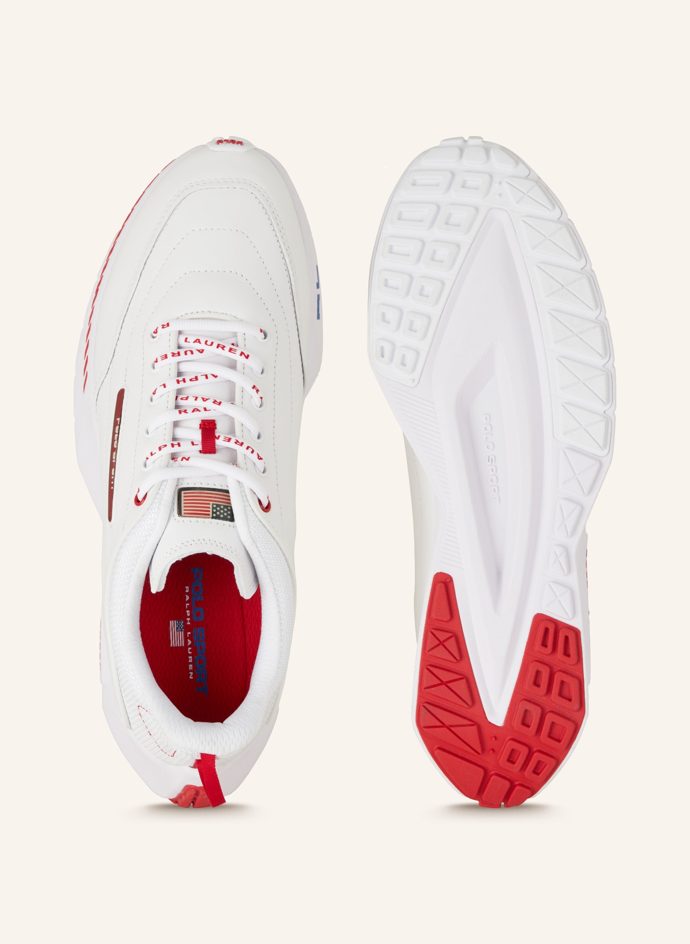POLO SPORT Sneakers, Color: WHITE/ RED (Image 5)