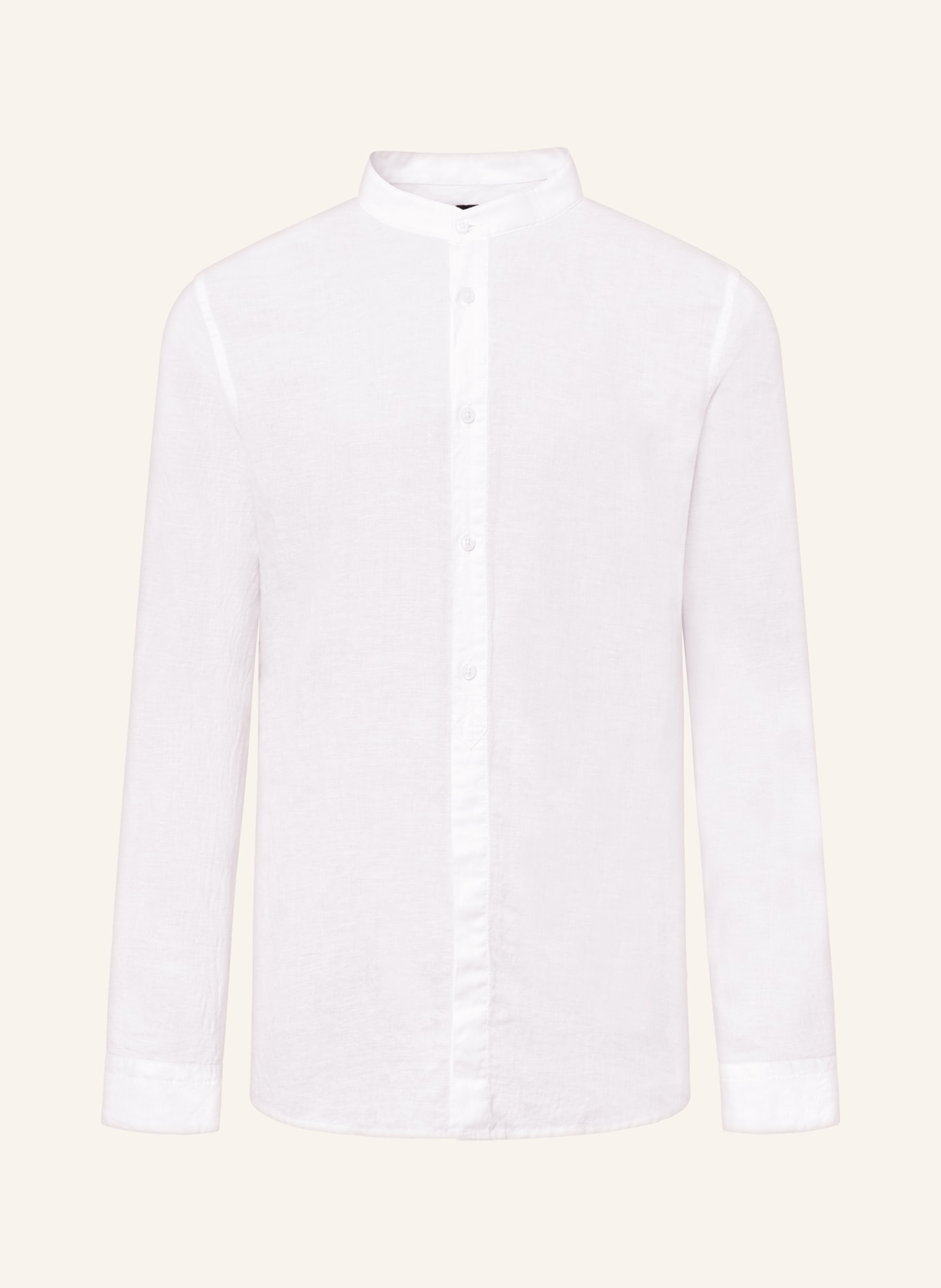 STRELLSON Shirt CONELL comfort fit with linen and stand-up collar, Color: WHITE (Image 1)