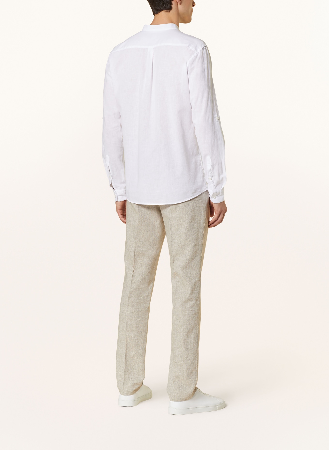 STRELLSON Shirt CONELL comfort fit with linen and stand-up collar, Color: WHITE (Image 3)