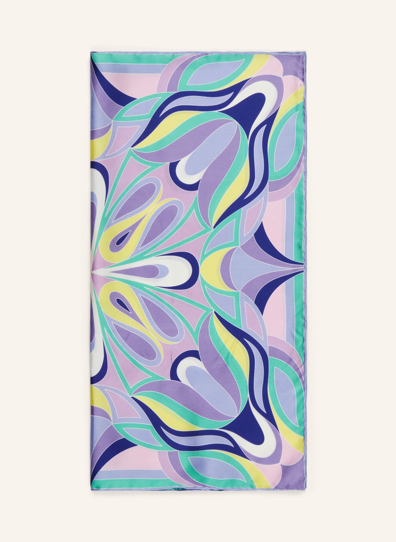 CODELLO Silk scarf, Color: PURPLE/ YELLOW/ GREEN (Image 1)