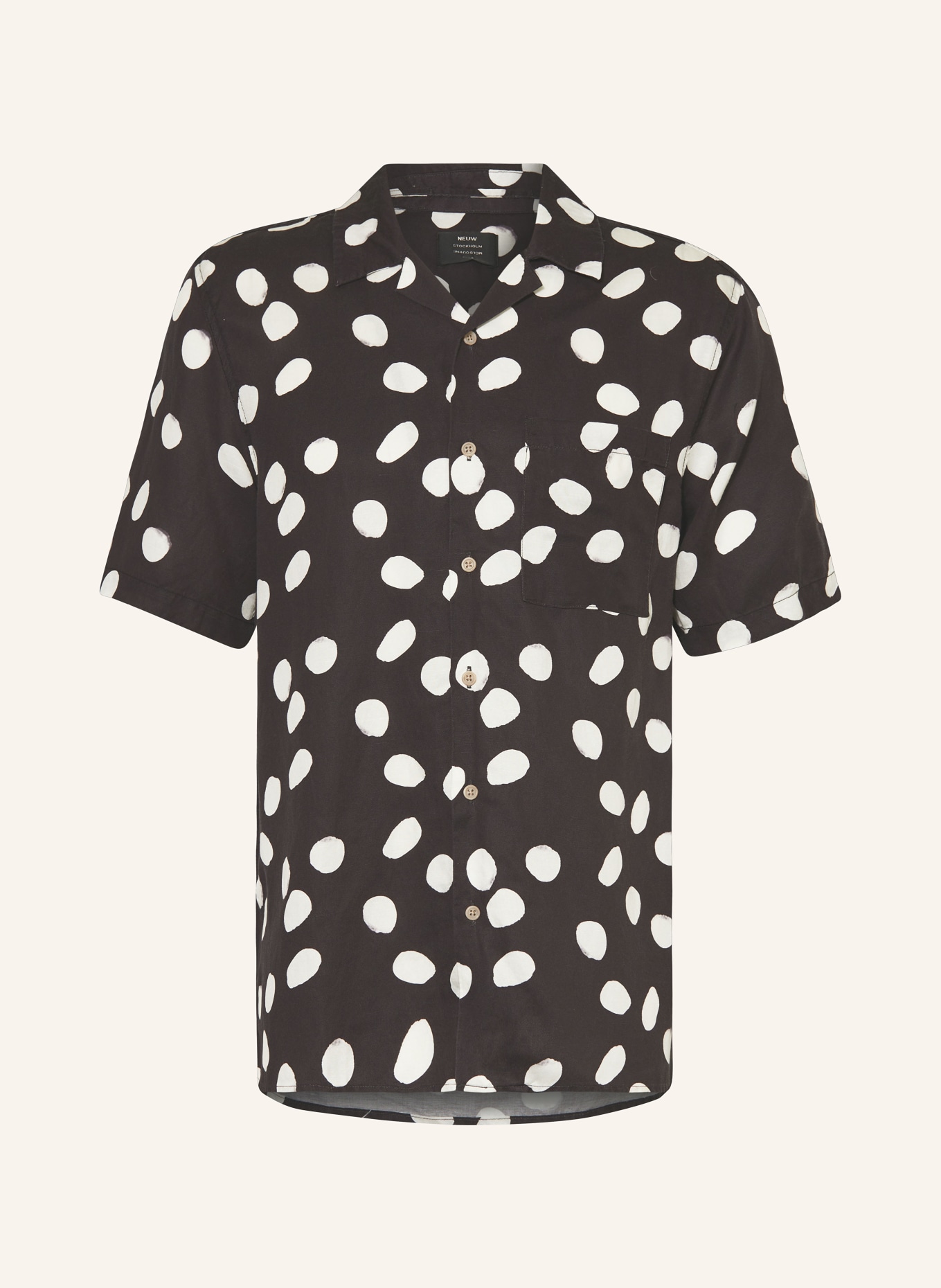 NEUW Resort shirt YU comfort fit with linen, Color: BLACK/ WHITE (Image 1)