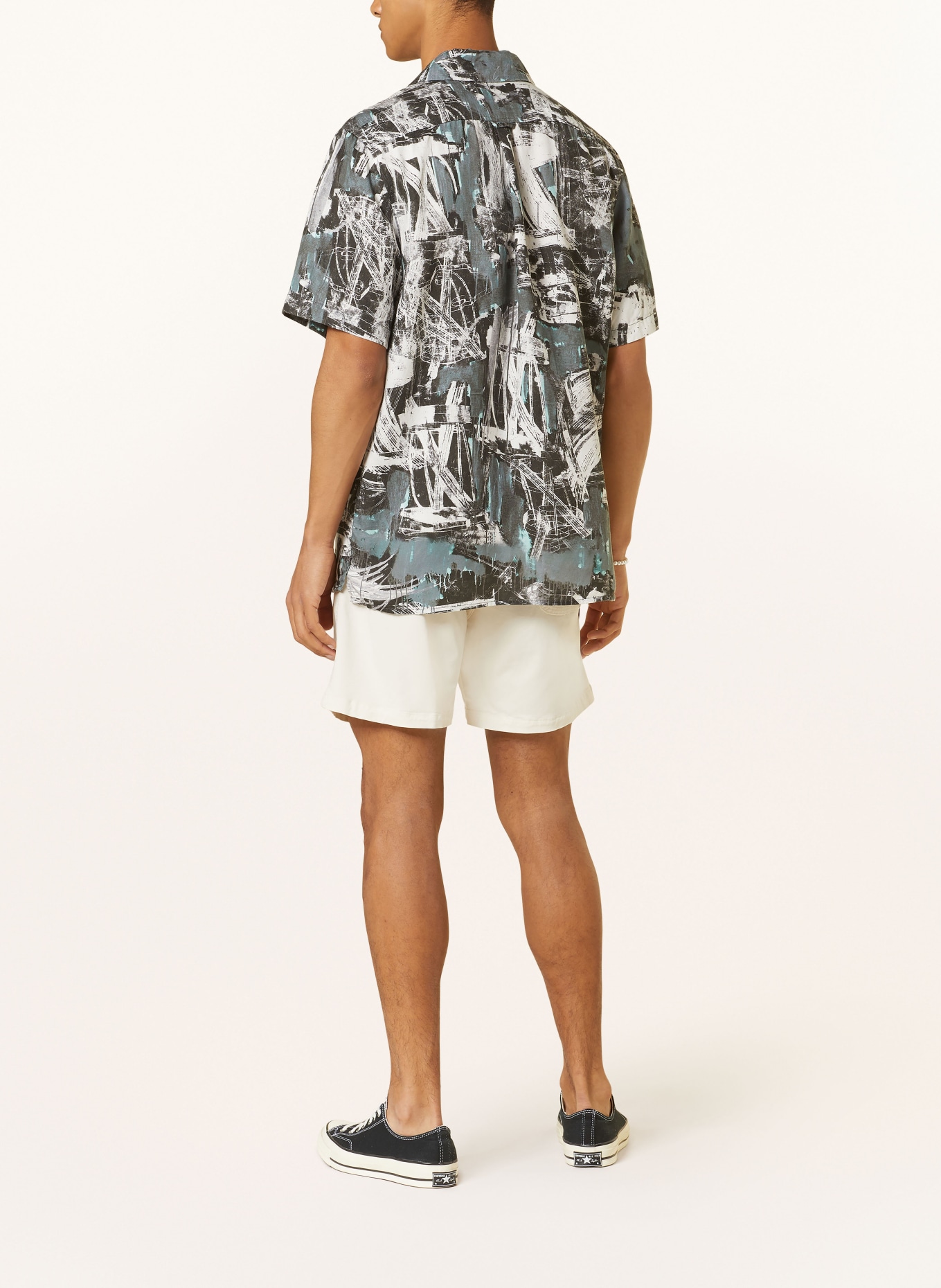 NEUW Resorthemd YU Comfort Fit mit Leinen, Farbe: WEISS/ SCHWARZ/ MINT (Bild 3)