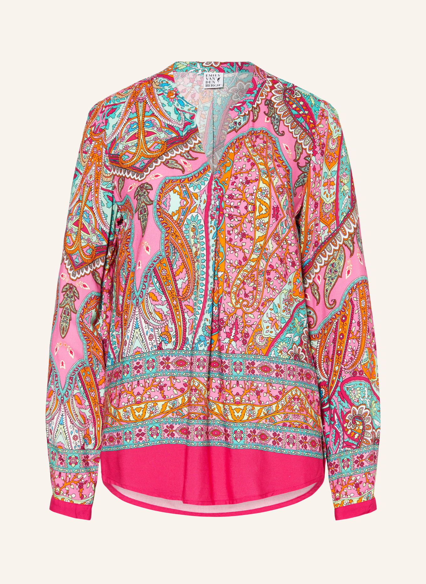Emily VAN DEN BERGH Shirt blouse with 3/4 sleeves, Color: PINK/ PINK/ LIGHT GREEN (Image 1)