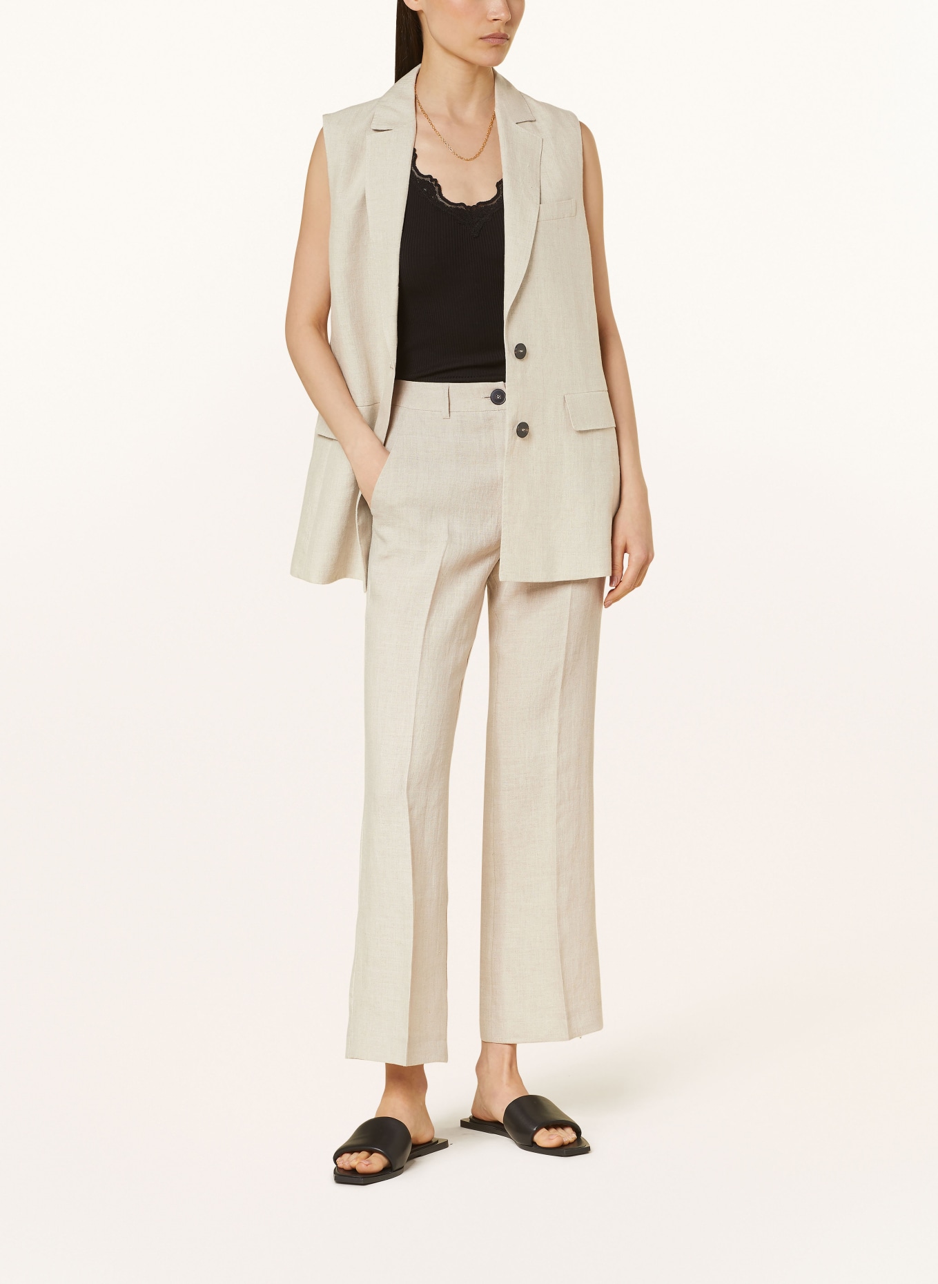 MARELLA Linen trousers MUSCHIO, Color: ECRU (Image 2)