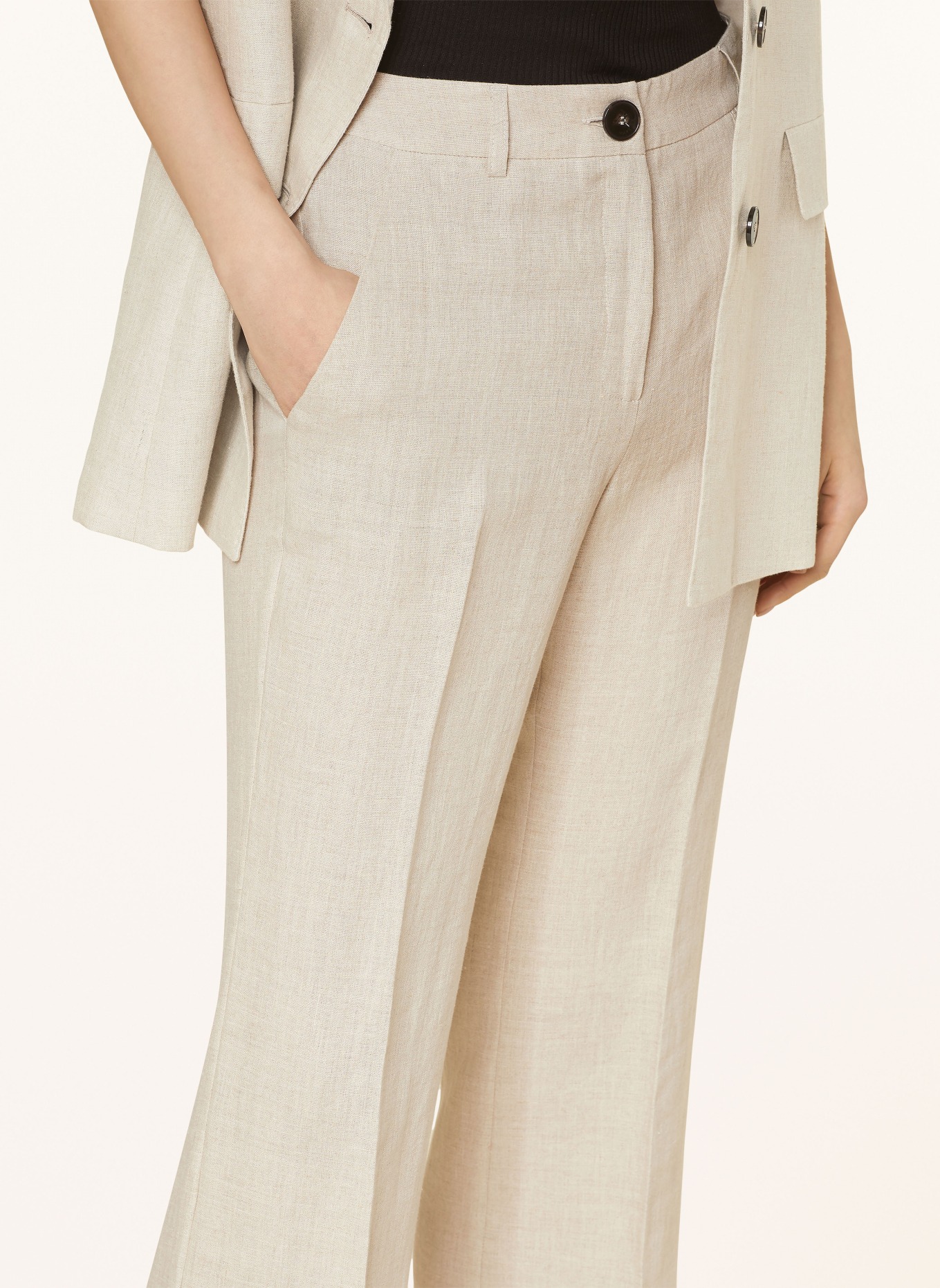 MARELLA Linen trousers MUSCHIO, Color: ECRU (Image 5)