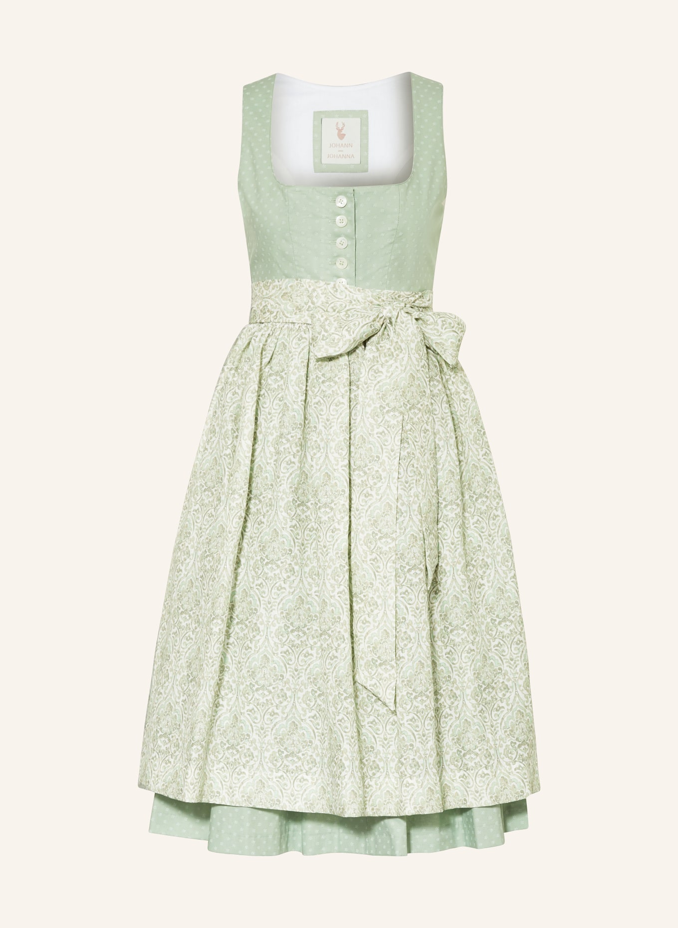 Johann & Johanna Dirndl PILLERSEE, Color: LIGHT GREEN/ WHITE/ GREEN (Image 1)