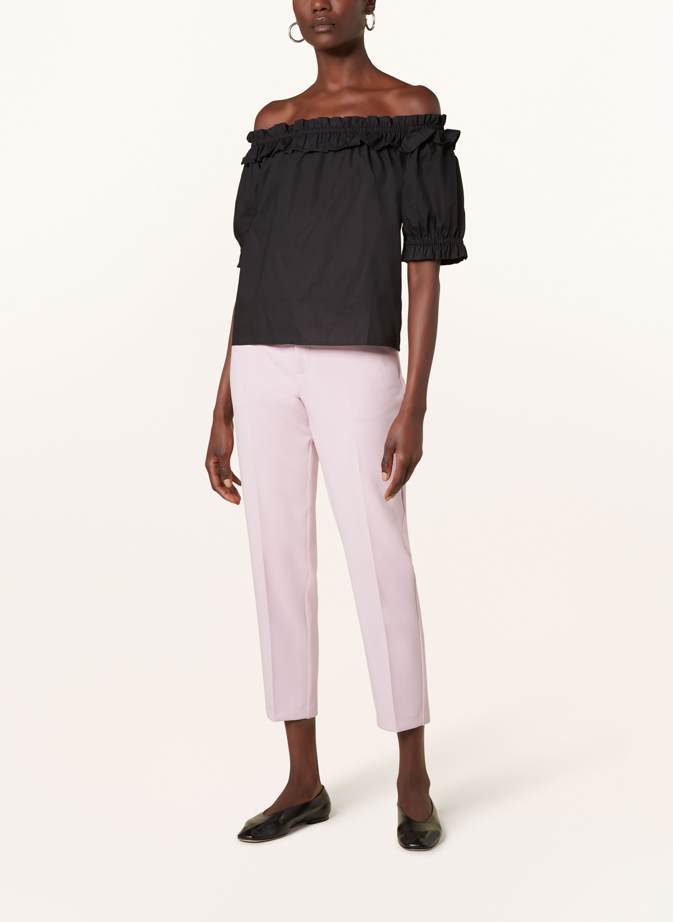 darling harbour Shirt blouse with ruffles, Color: BLACK (Image 2)