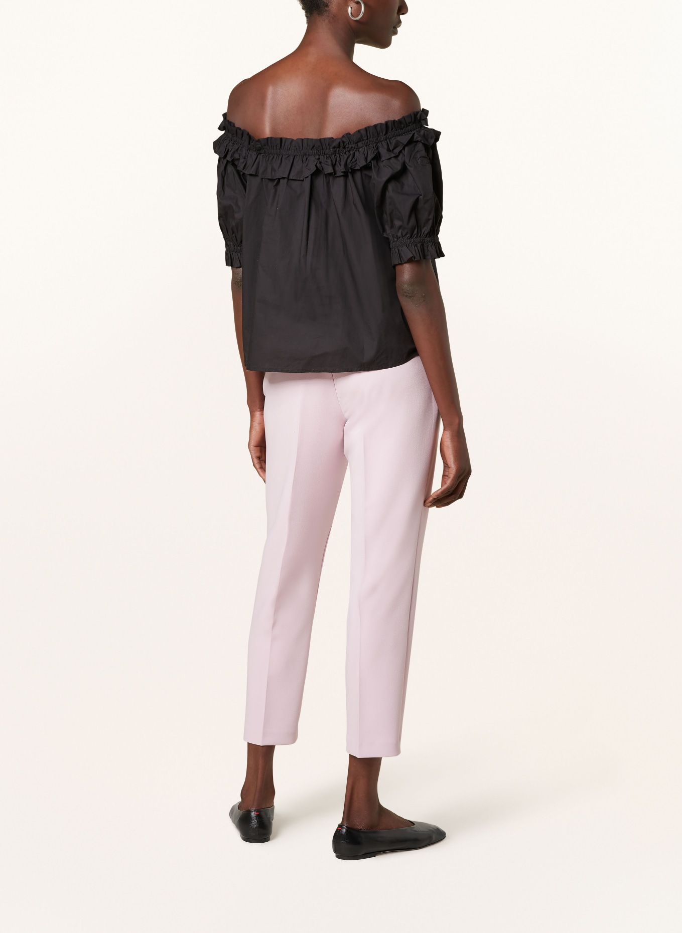 darling harbour Shirt blouse with ruffles, Color: BLACK (Image 3)