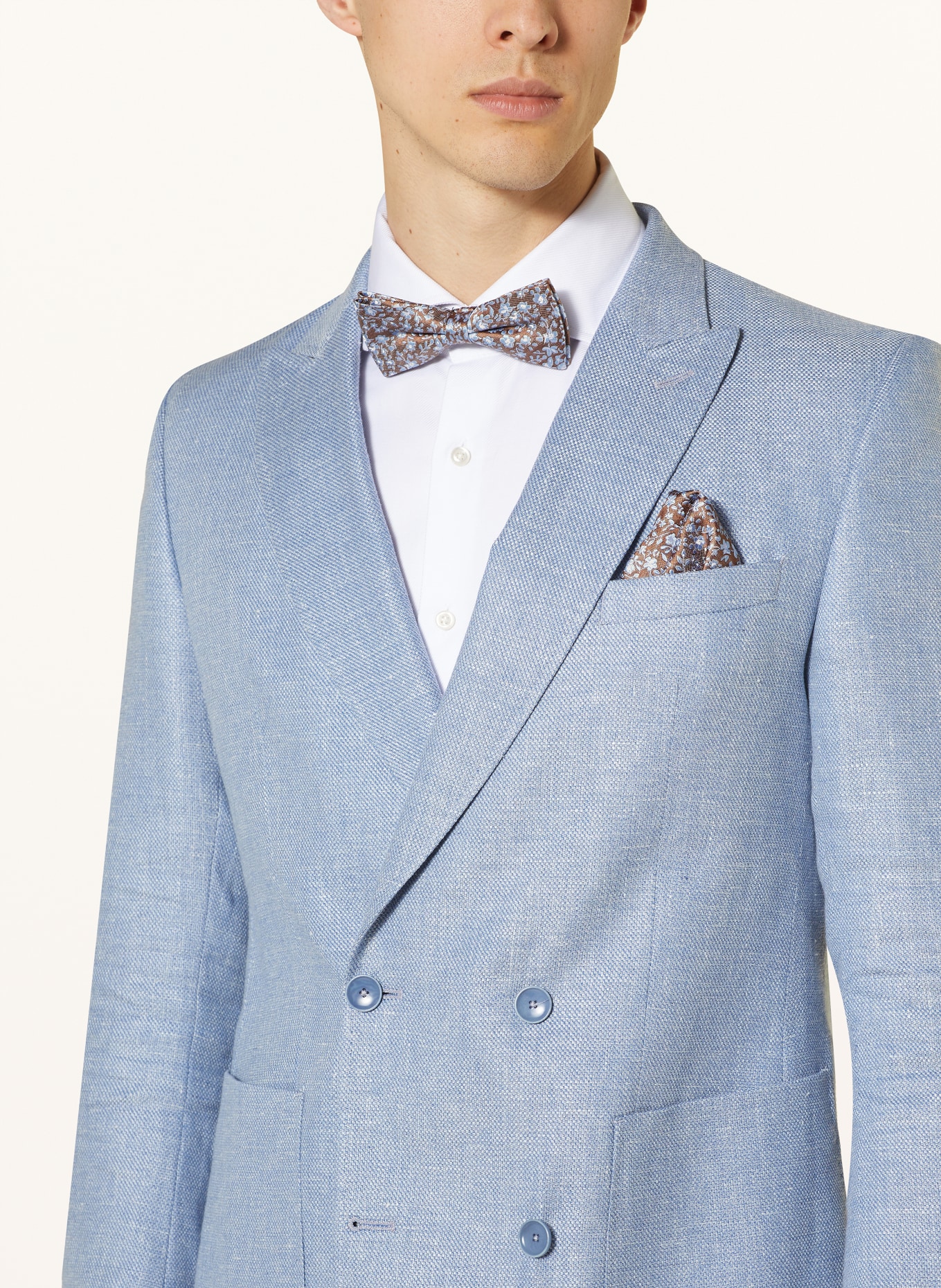 MONTI Set: Bow tie and pocket square, Color: BROWN/ BLUE (Image 6)