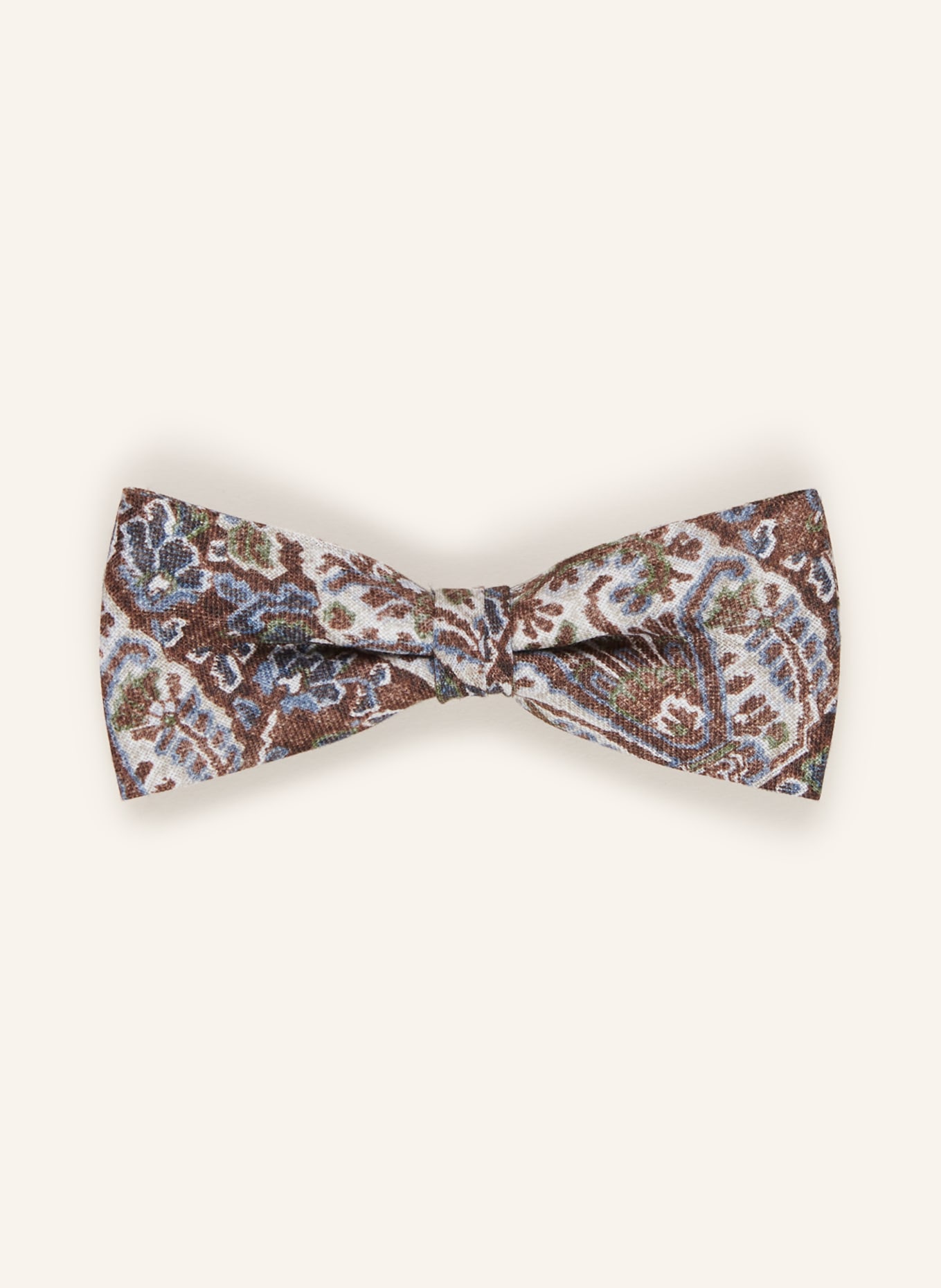 MONTI Set: Bow tie and pocket square, Color: BROWN/ CREAM/ BLUE (Image 2)
